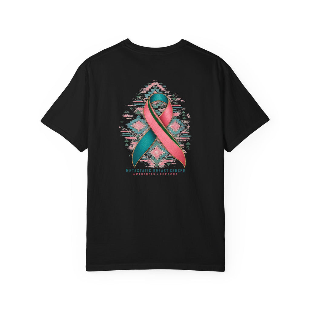 Metastatic Cancer Awareness Ribbon T‑Shirt — Garment‑Dyed Support Tee