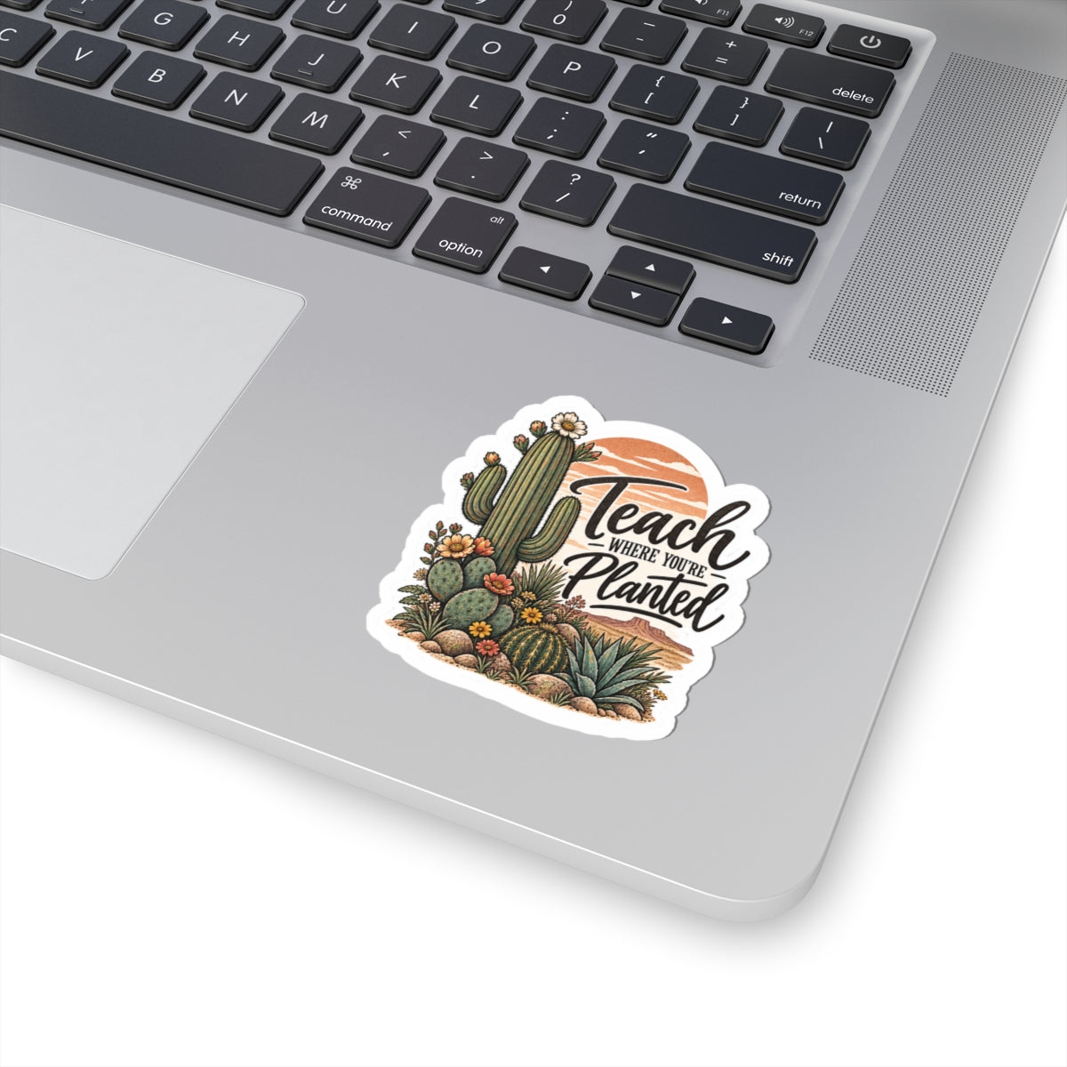 Teach Where You’re Planted Cactus Sticker — Inspirational Teacher Laptop Decal
