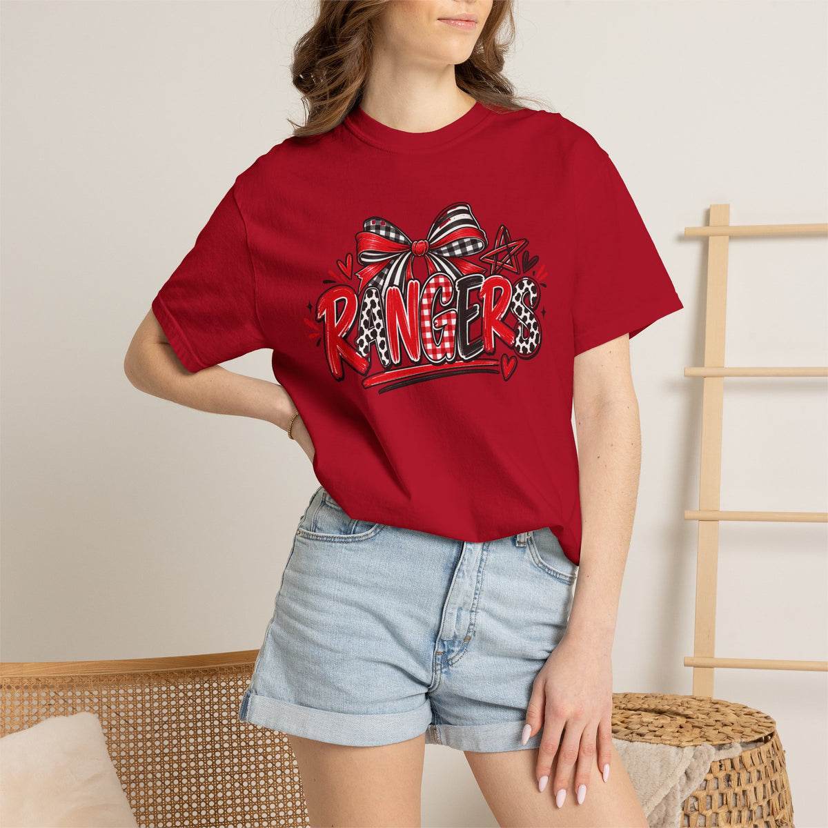 T-Shirt — Ranger Graphic Tee with Bow & Stars