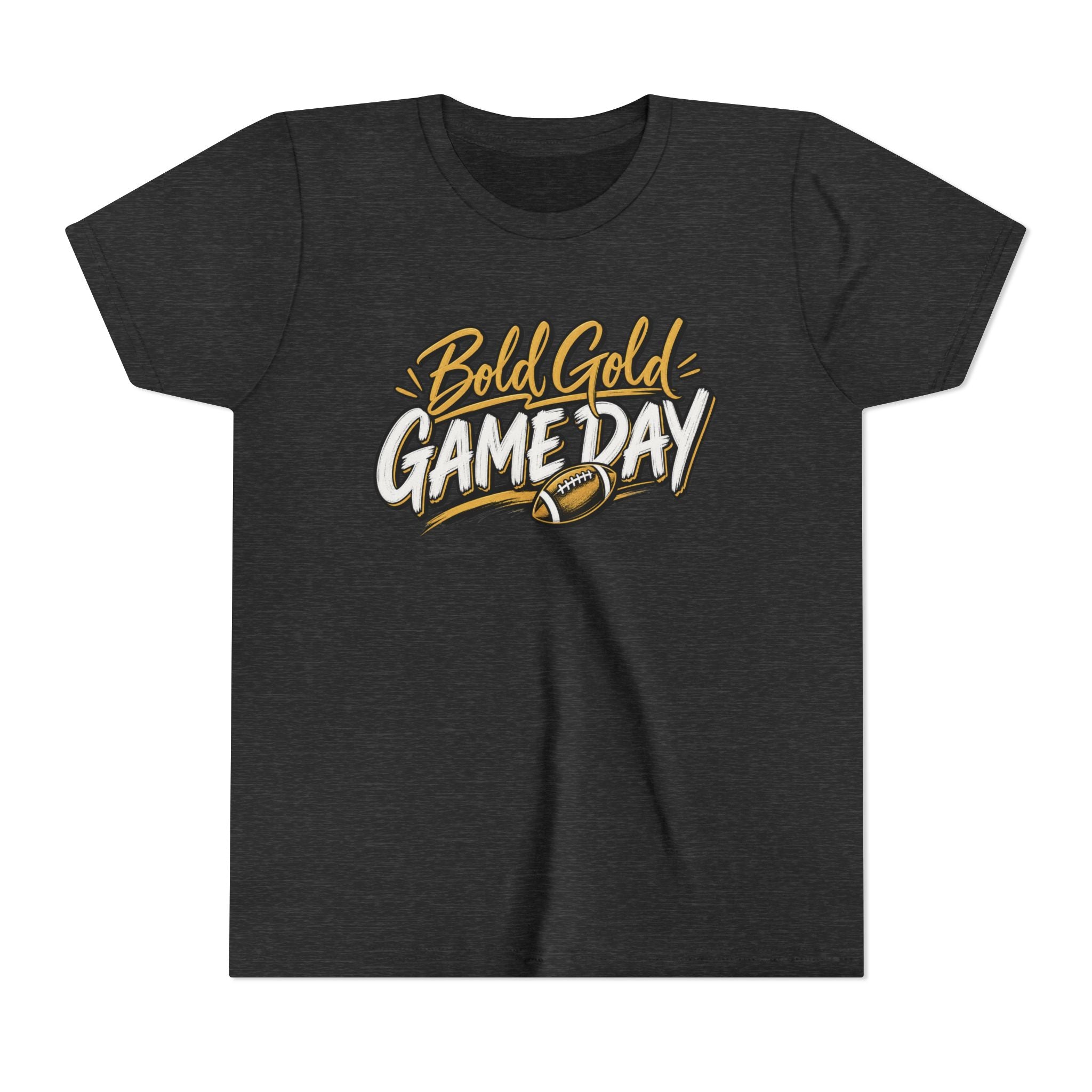 Youth Tee - "Bold Gold Gameday" Football Graphic