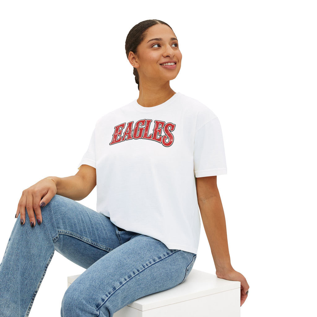 Eagles Graphic Boxy Tee — Women's Cropped Crewneck Shirt