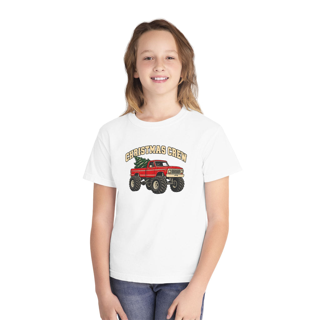 Kids Christmas Crew Red Truck Youth Tee