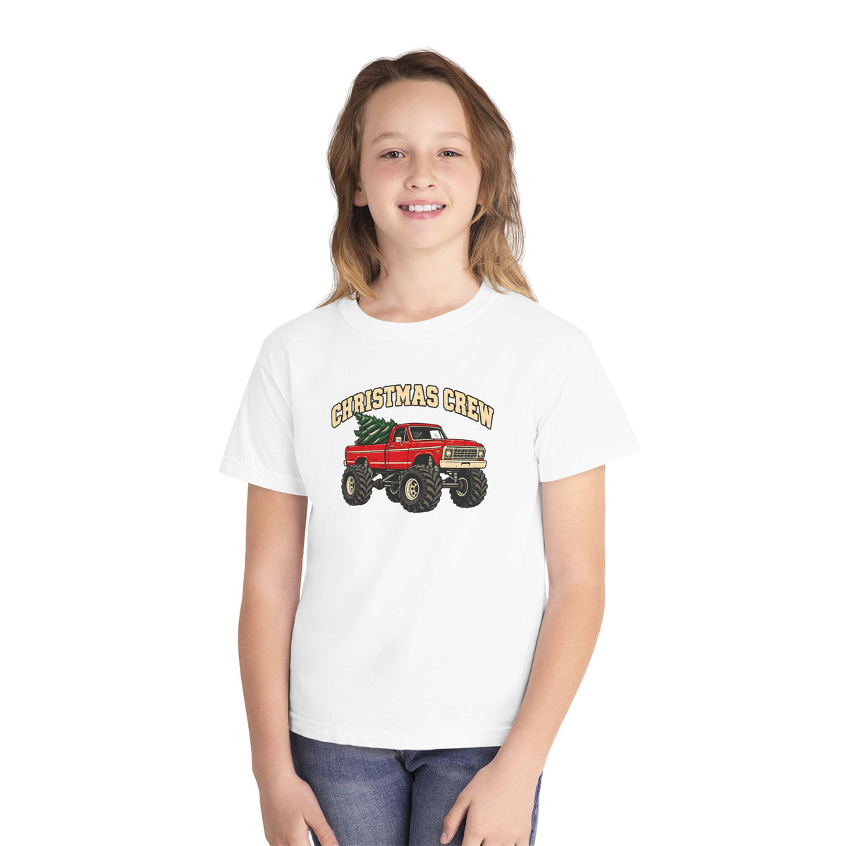Kids Christmas Crew Red Truck Youth Tee
