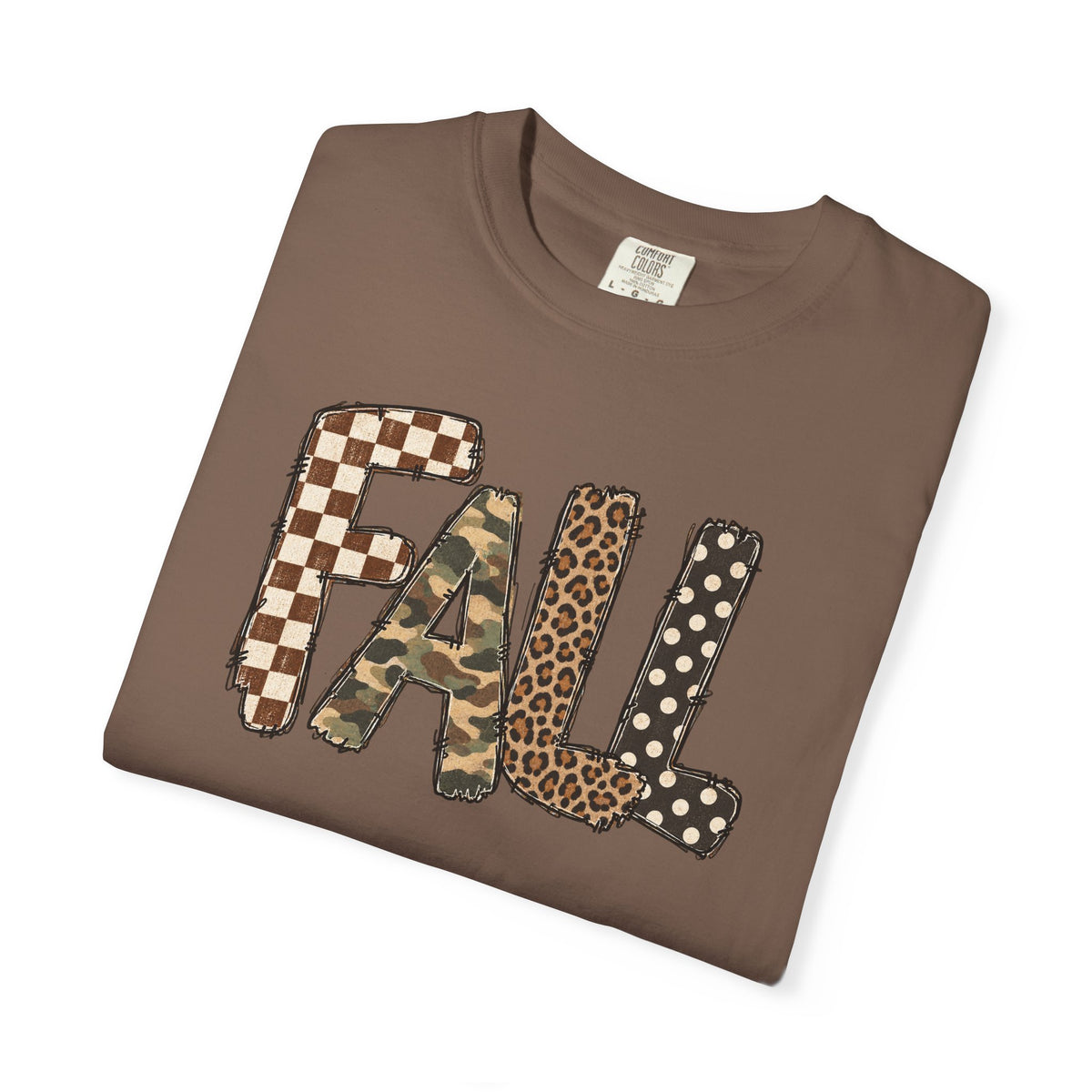 Fall Patchwork Letter T-Shirt