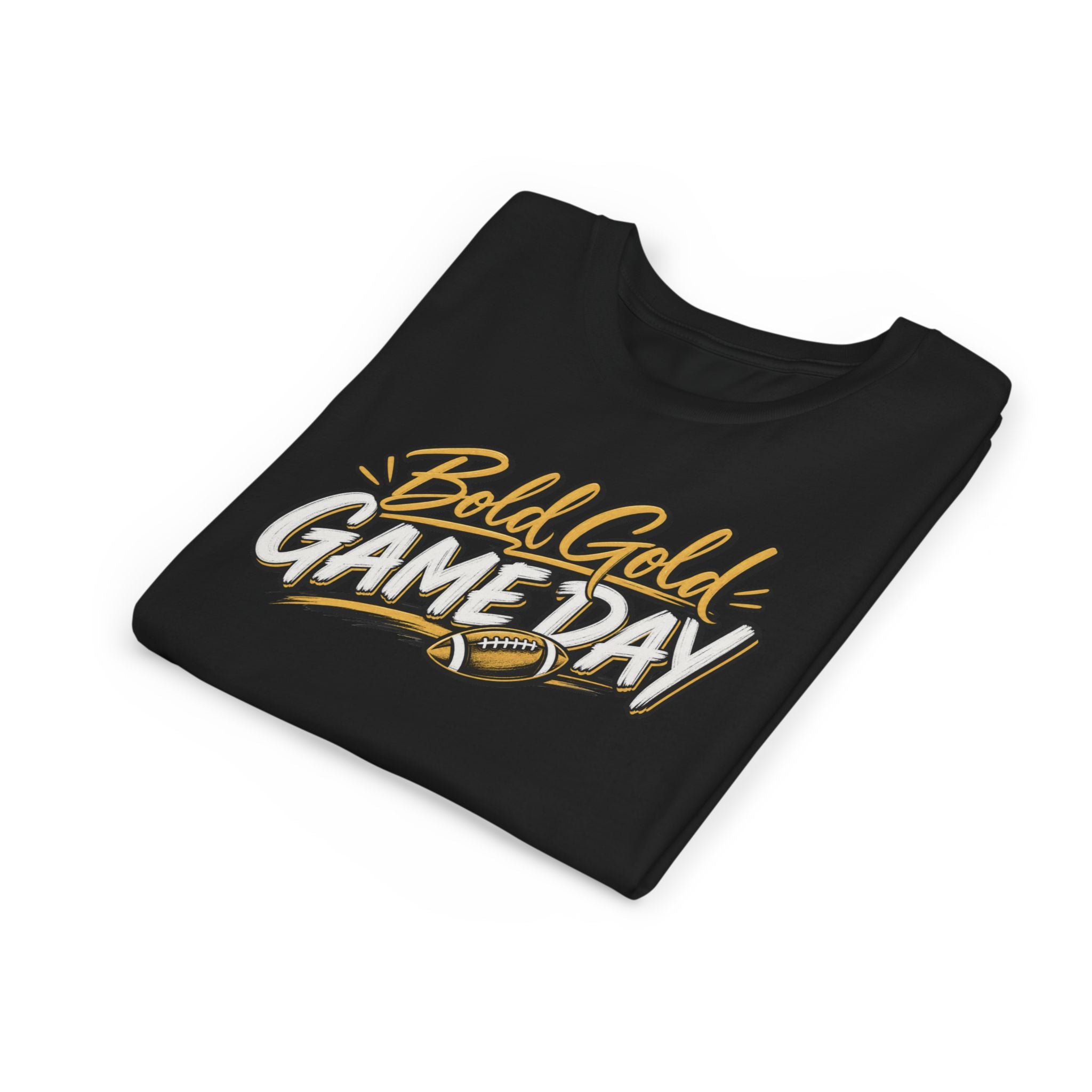 Youth Tee - "Bold Gold Gameday" Football Graphic