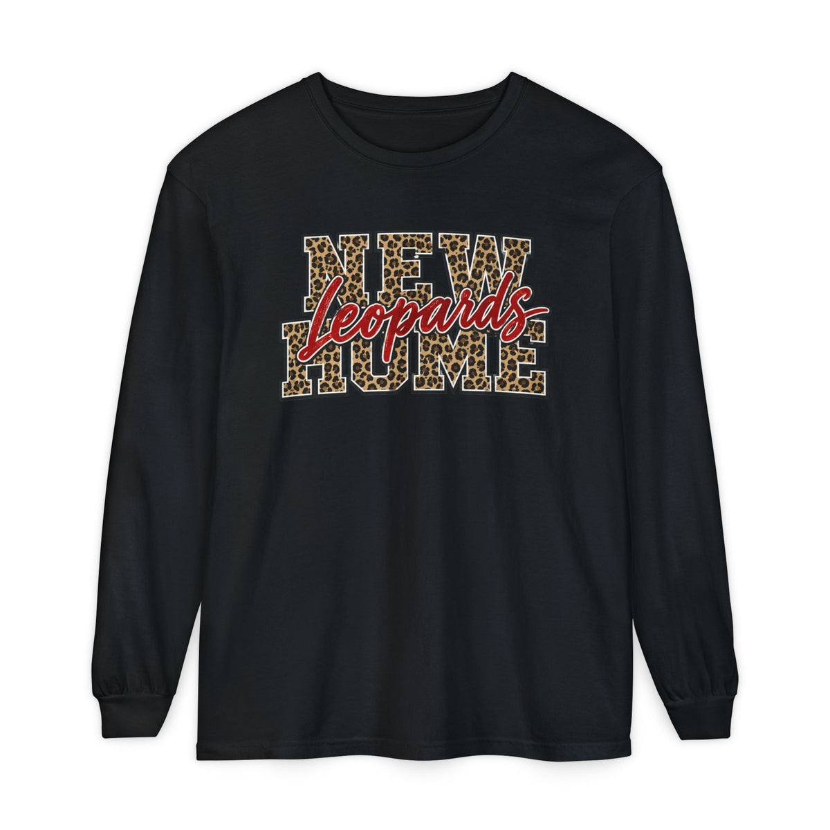 Long Sleeve T-Shirt — 'NEW LeOARDS' Leopard Print School Spirit Tee