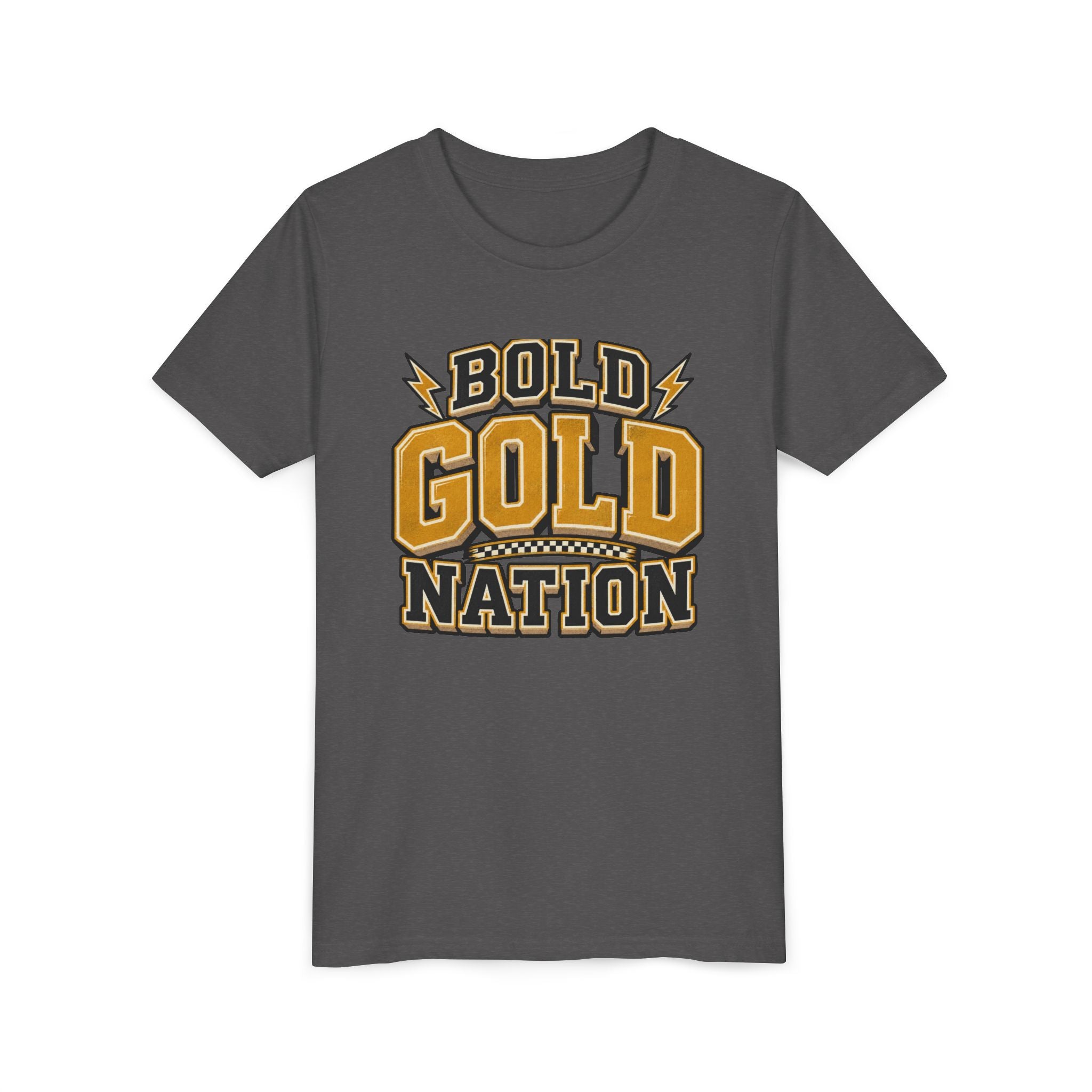 Youth Tee — Bold Gold Nation Graphic Kids Shirt