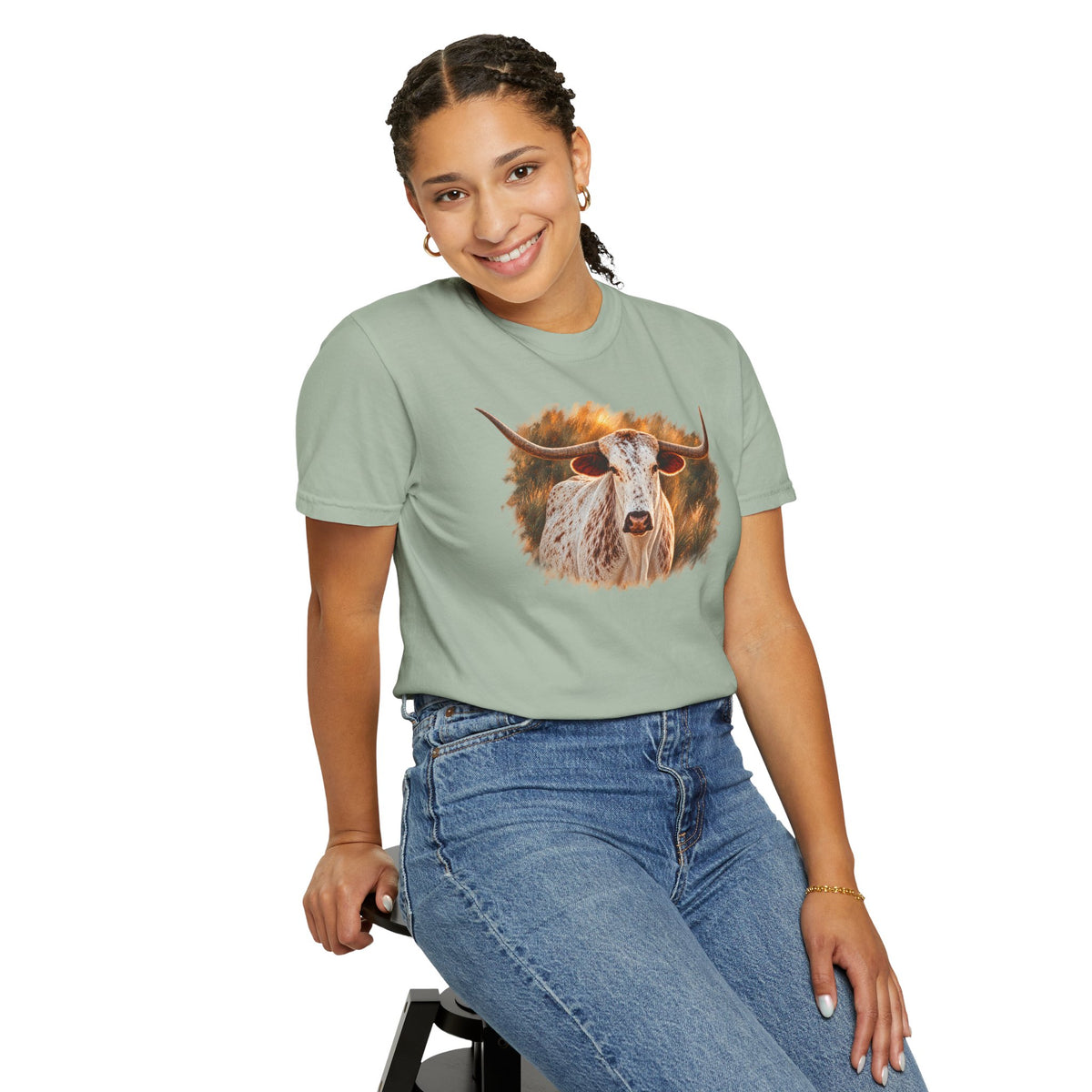 Longhorn Painting T-Shirt — Rustic Texas Cattle Graphic Tee