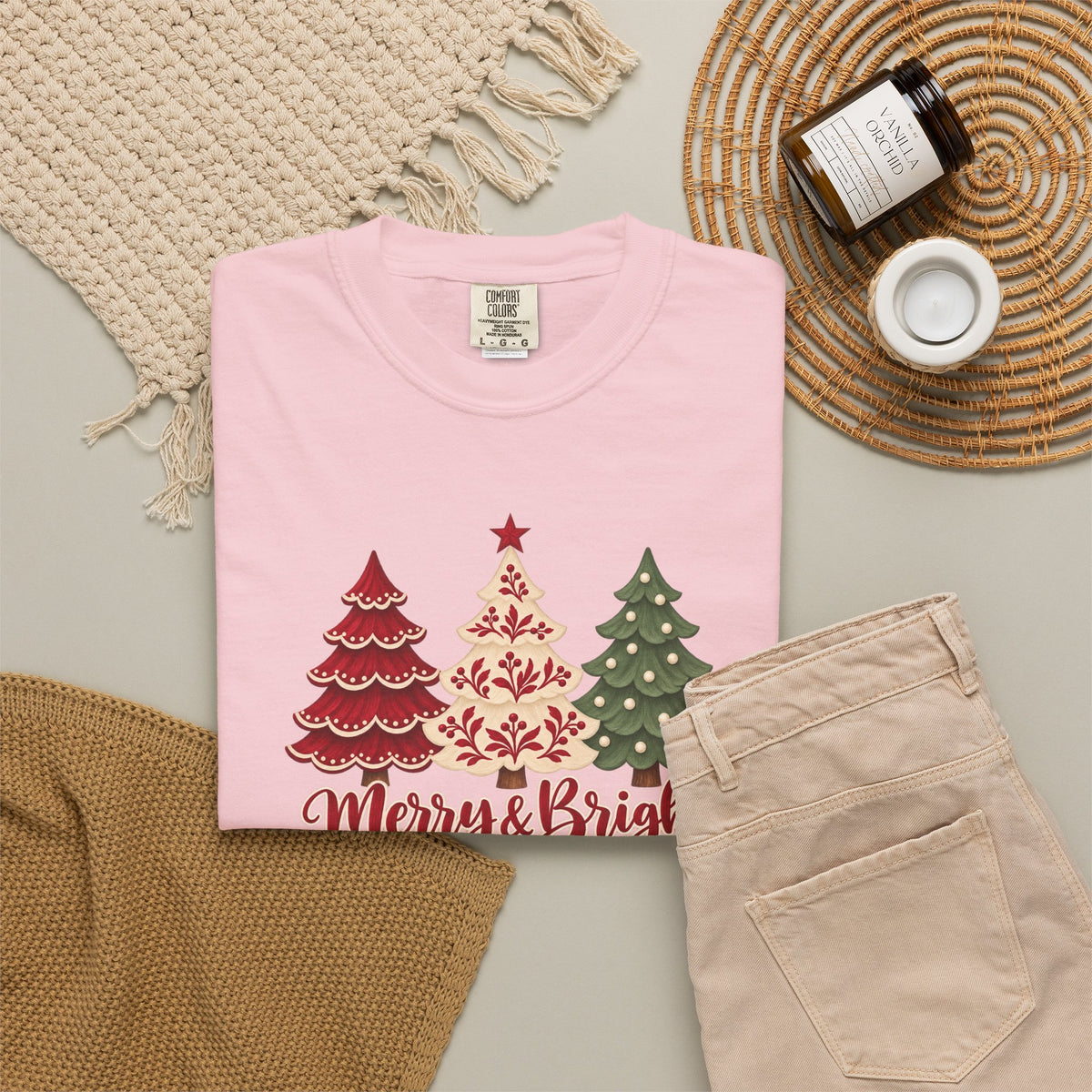 Merry & Bright Christmas Tree T-Shirt