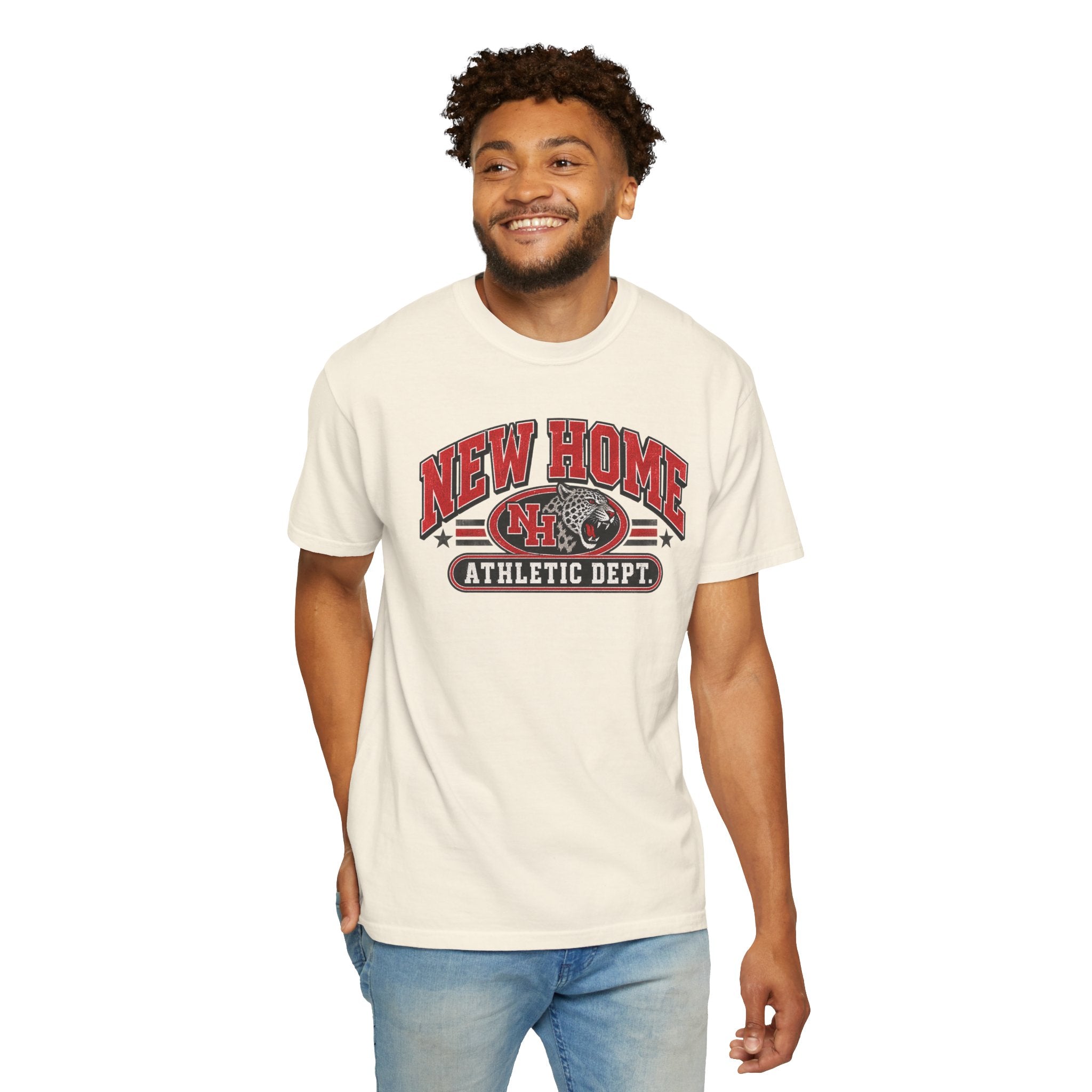 New Home Athletic Dept. T-Shirt — Vintage College Graphic Tee