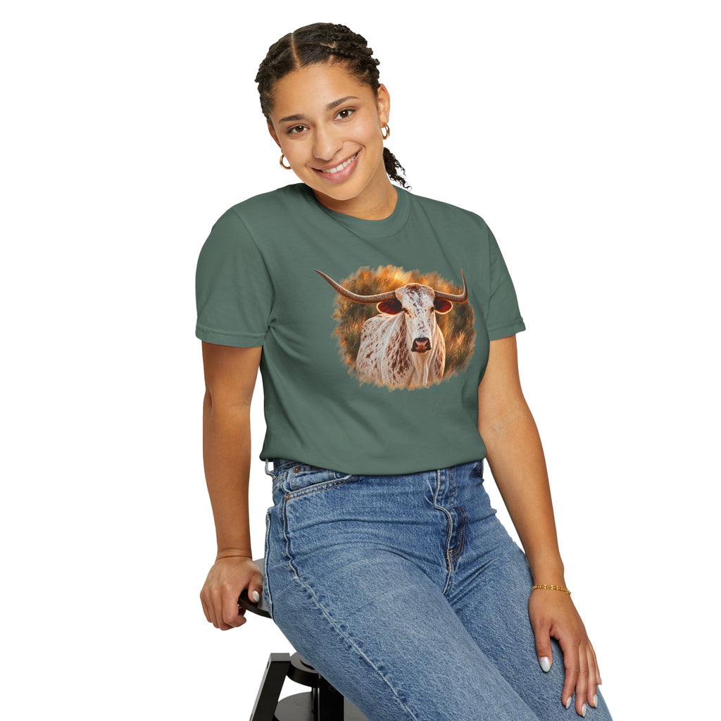 Longhorn Painting T-Shirt — Rustic Texas Cattle Graphic Tee