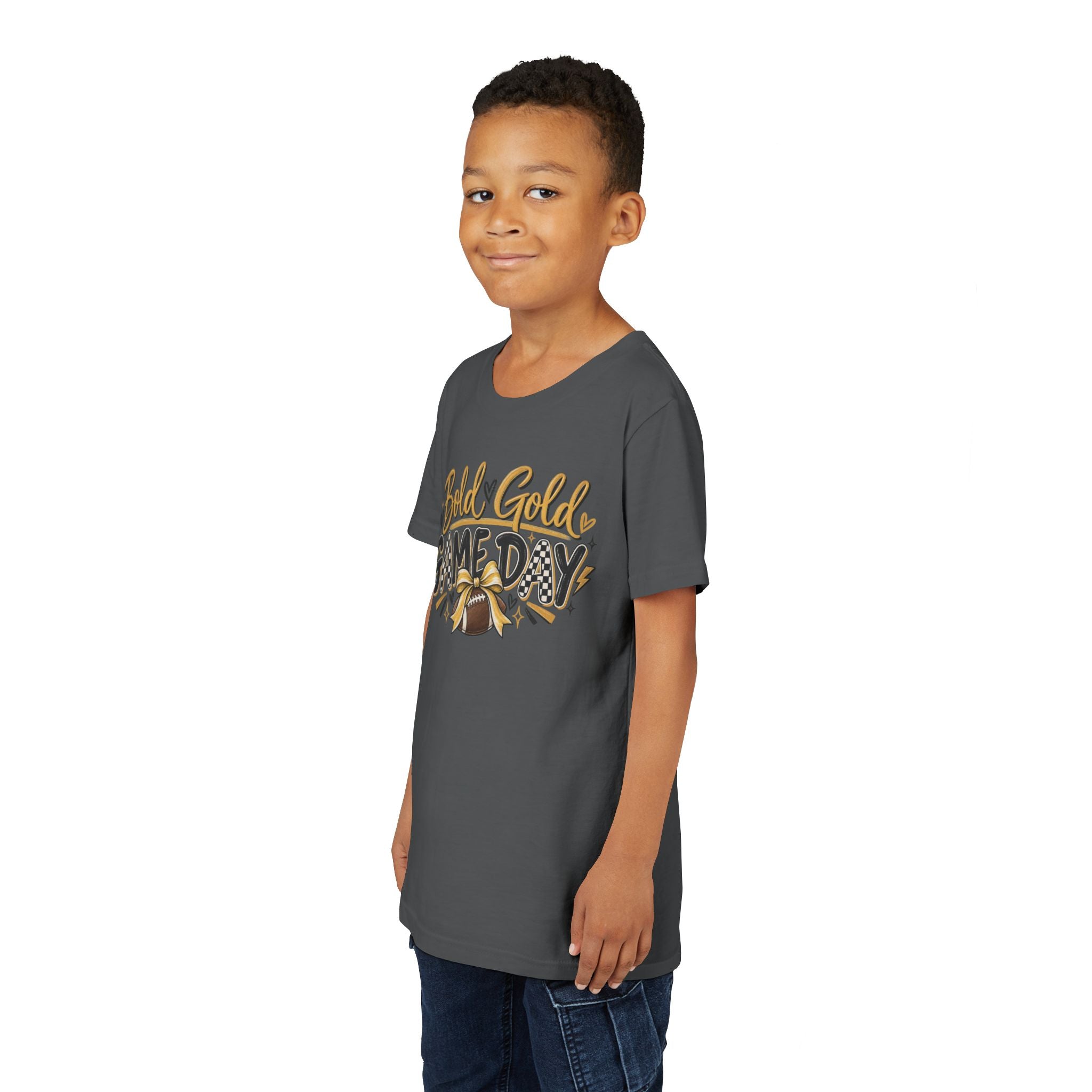 Youth Tee - "Bold & Gold Gameday" Football Kids Shirt