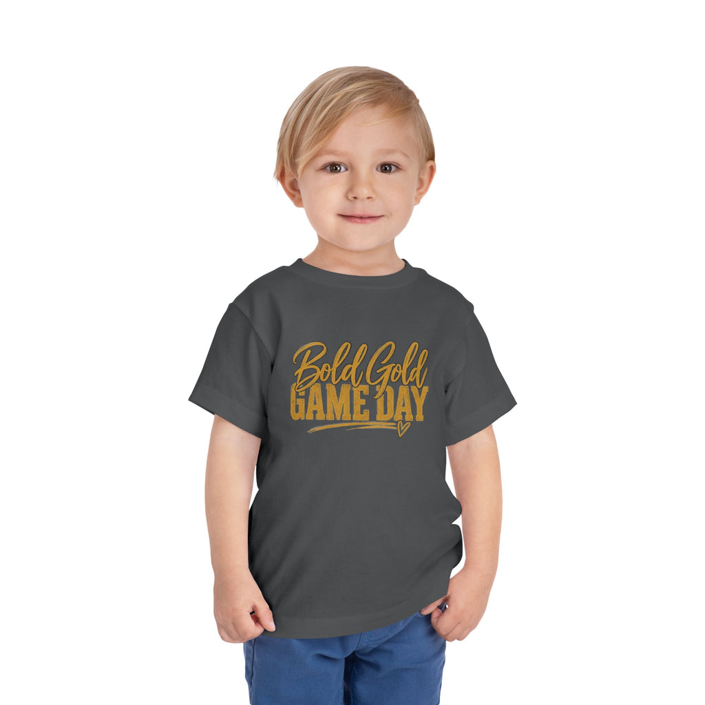 Toddler Tee — "Bold Gold Game Day" Kids Football Shirt