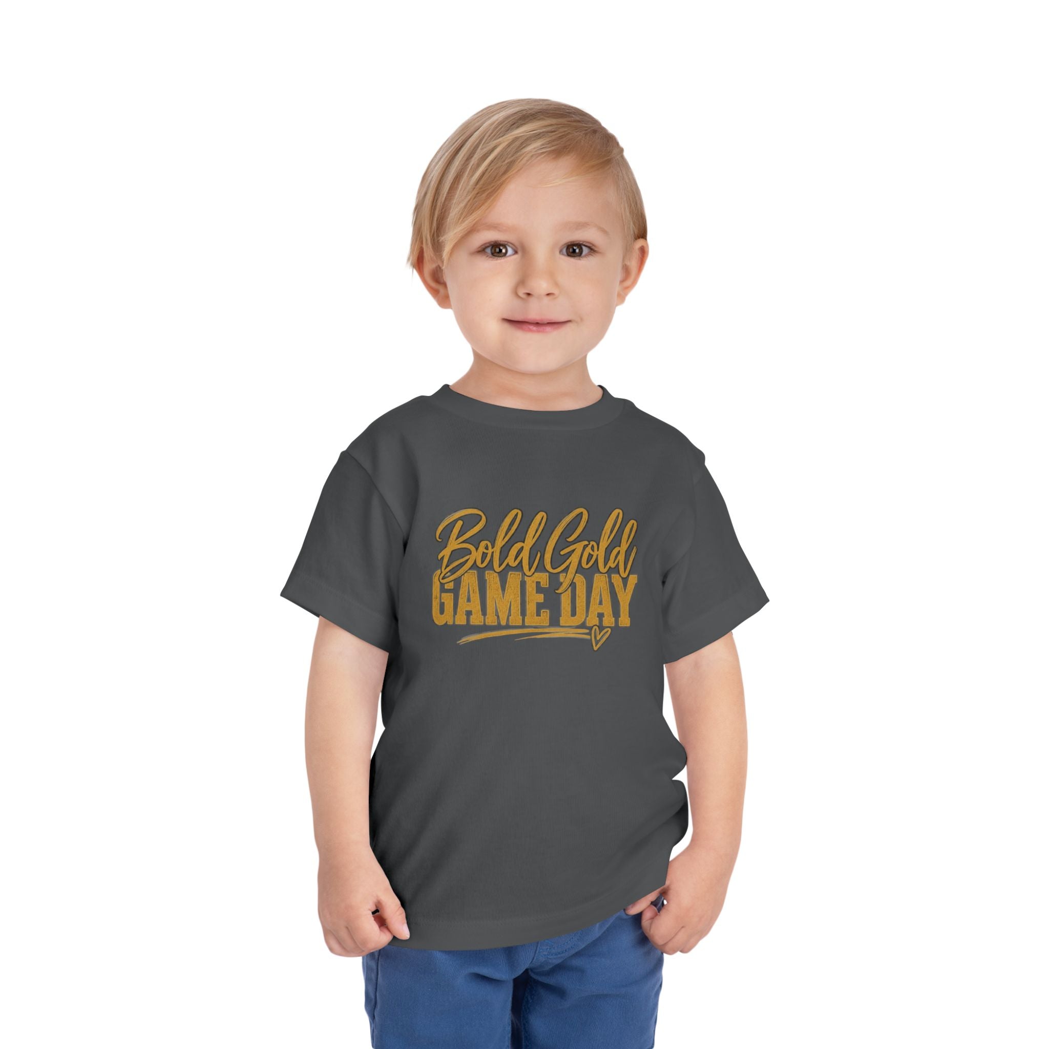 Toddler Tee — "Bold Gold Game Day" Kids Football Shirt