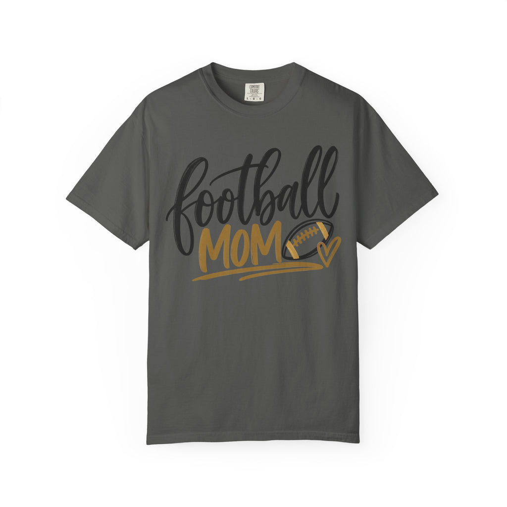 Football Mom T-Shirt — Athletic Mom Tee with Football Script Design