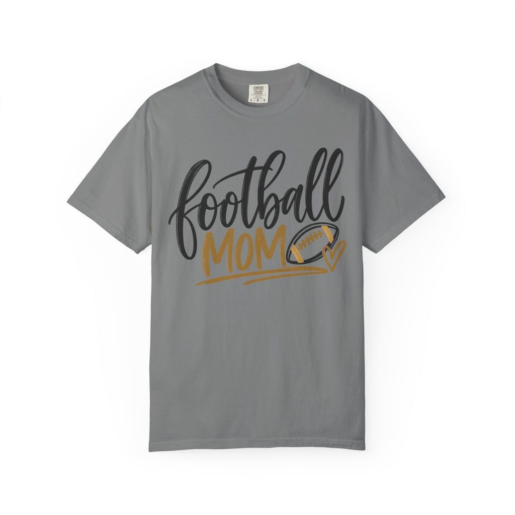 Football Mom T-Shirt — Athletic Mom Tee with Football Script Design