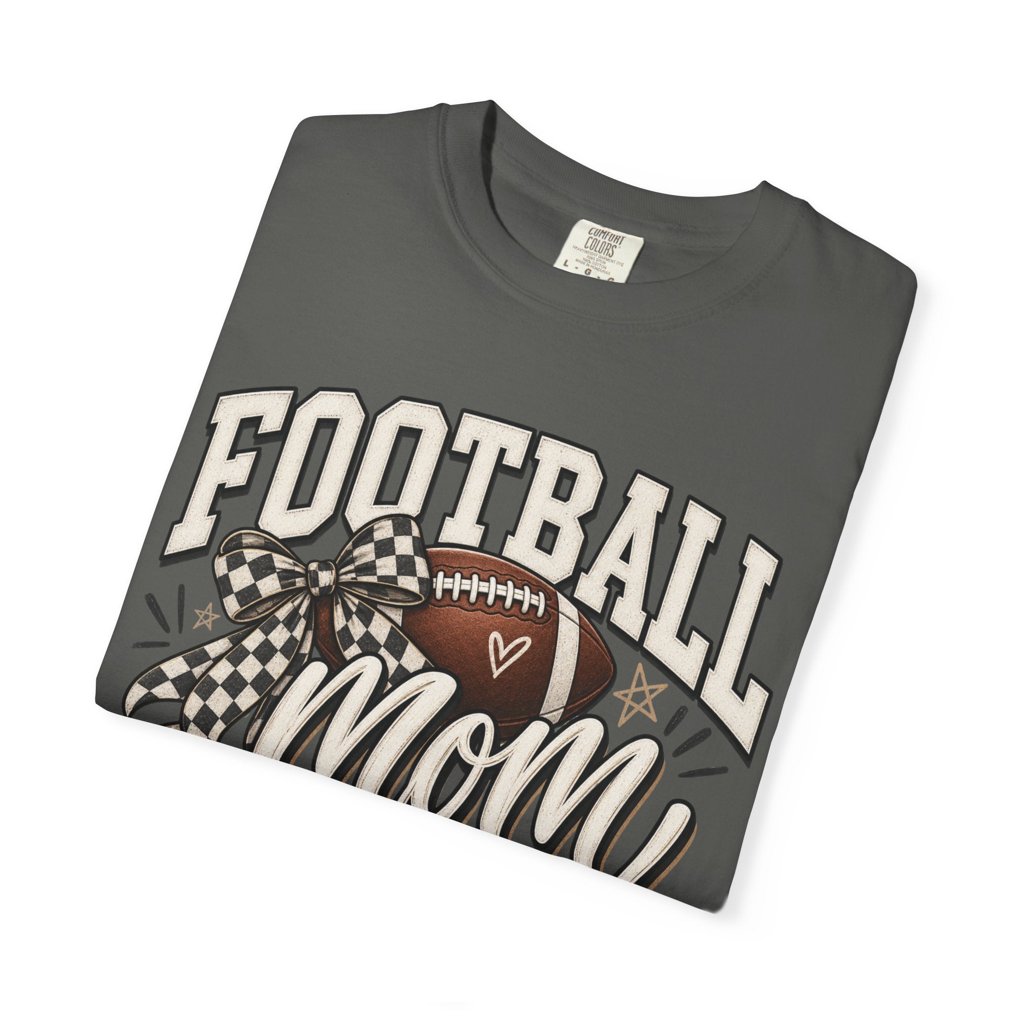 Football Mom T-Shirt — Vintage Garment-Dyed Sideline Tee