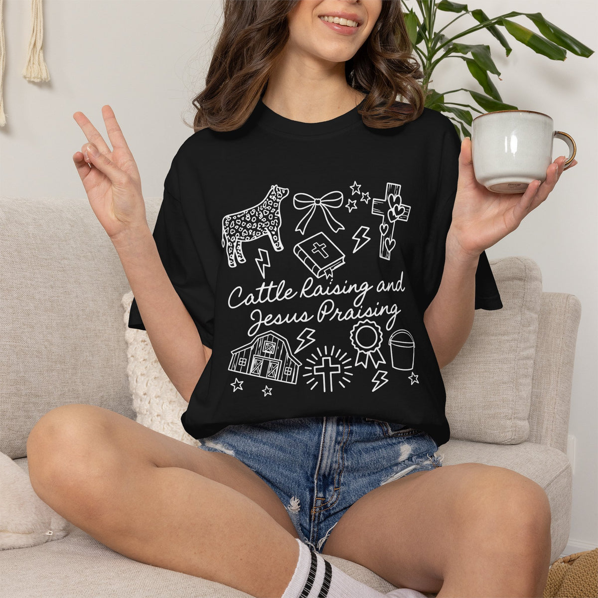 Cattle Raising and Jesus Praising T-Shirt