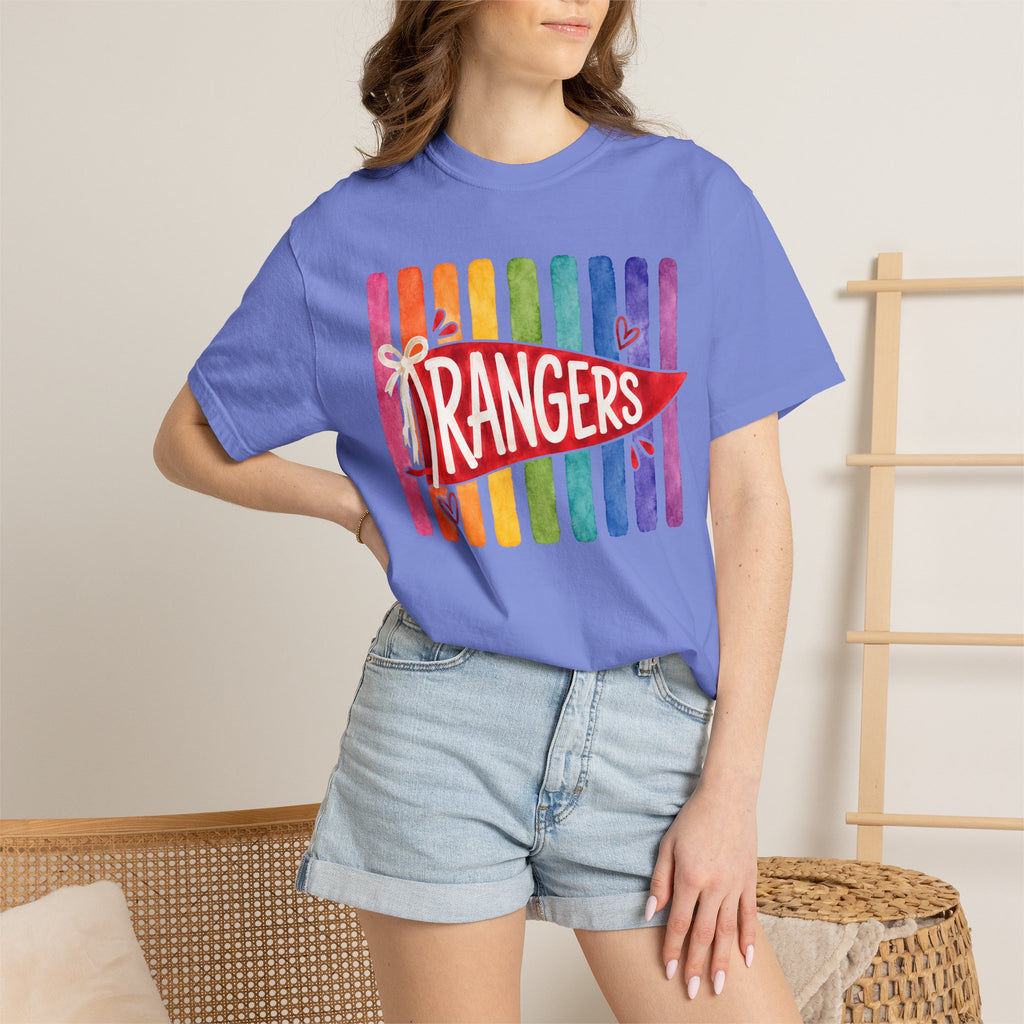 Rangers Rainbow Pennant T-Shirt — Pride School Spirit Tee