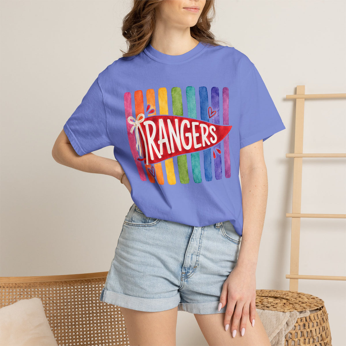 Rangers Rainbow Pennant T-Shirt — Pride School Spirit Tee