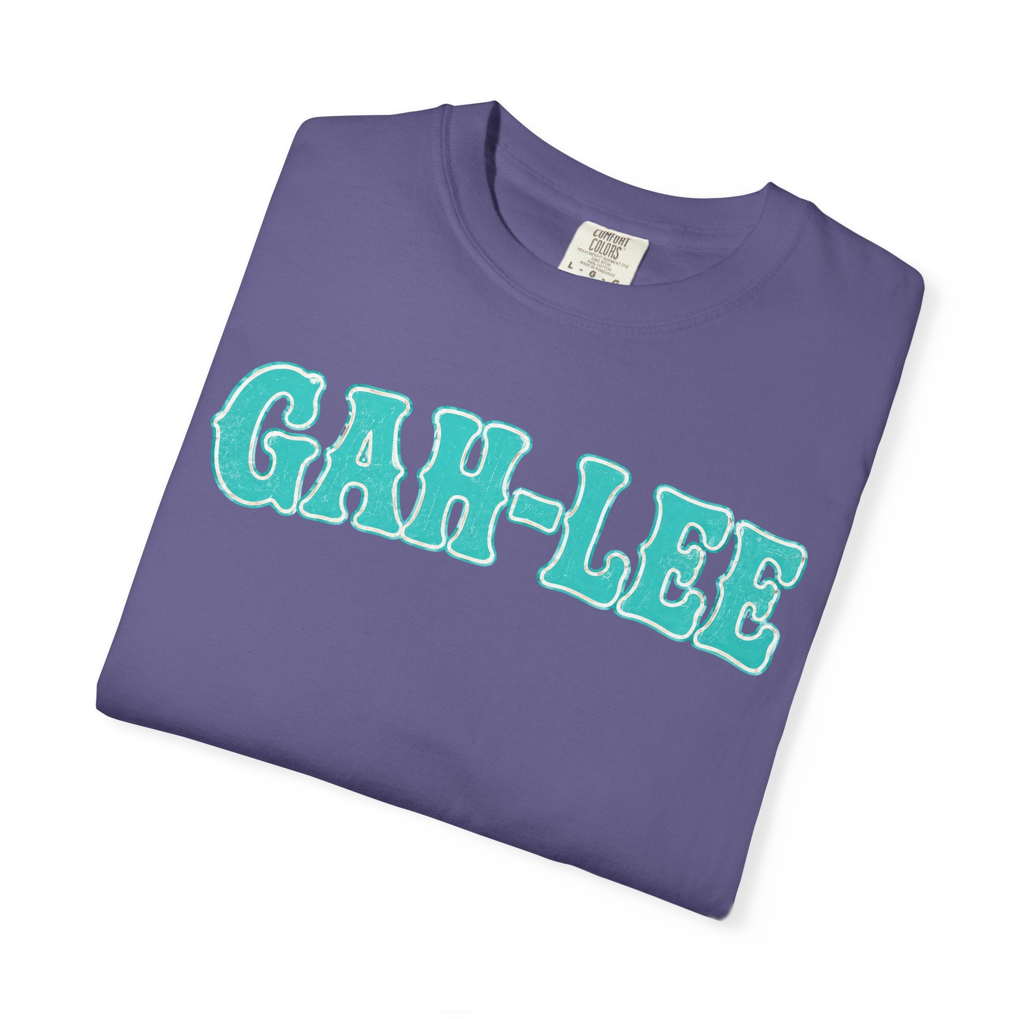 GAH-LEE Graphic T-Shirt — Funny Text Tee, Retro Collegiate Style