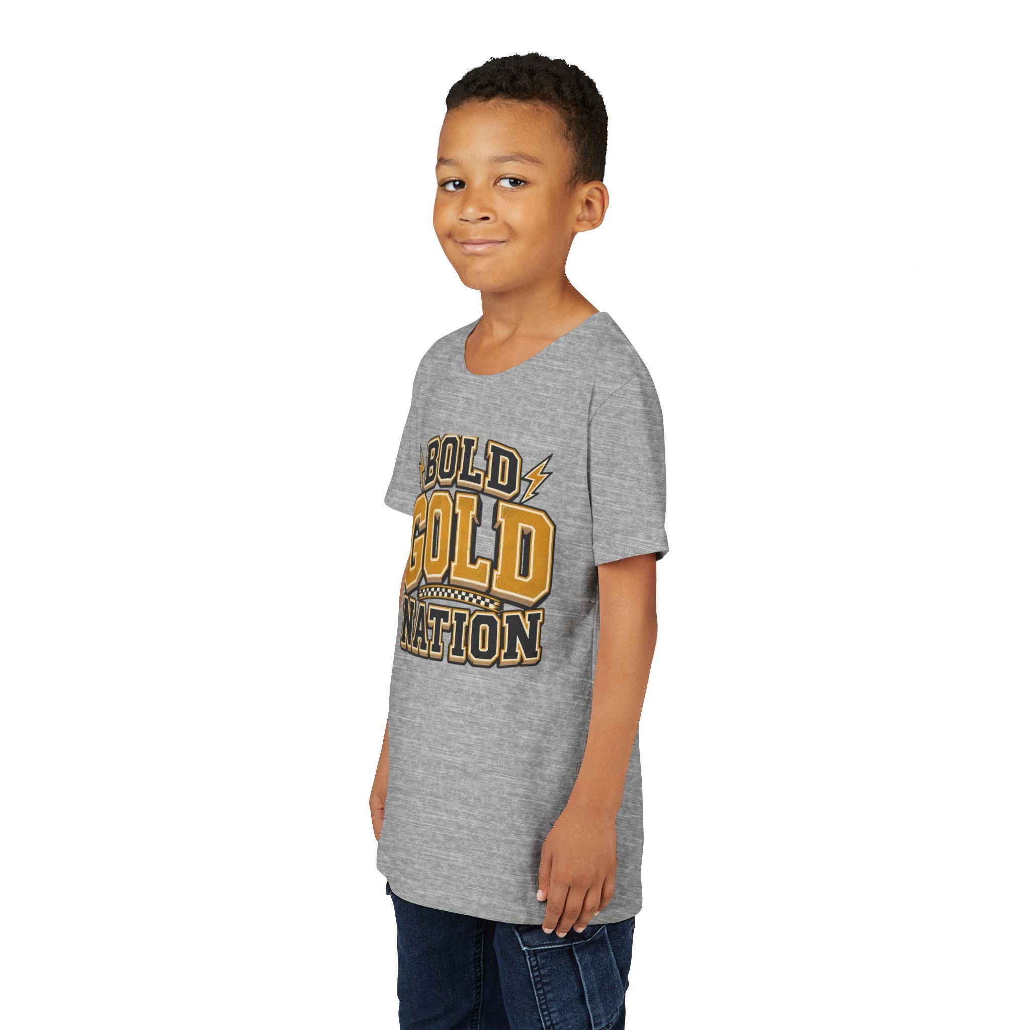 Youth Tee — Bold Gold Nation Graphic Kids Shirt
