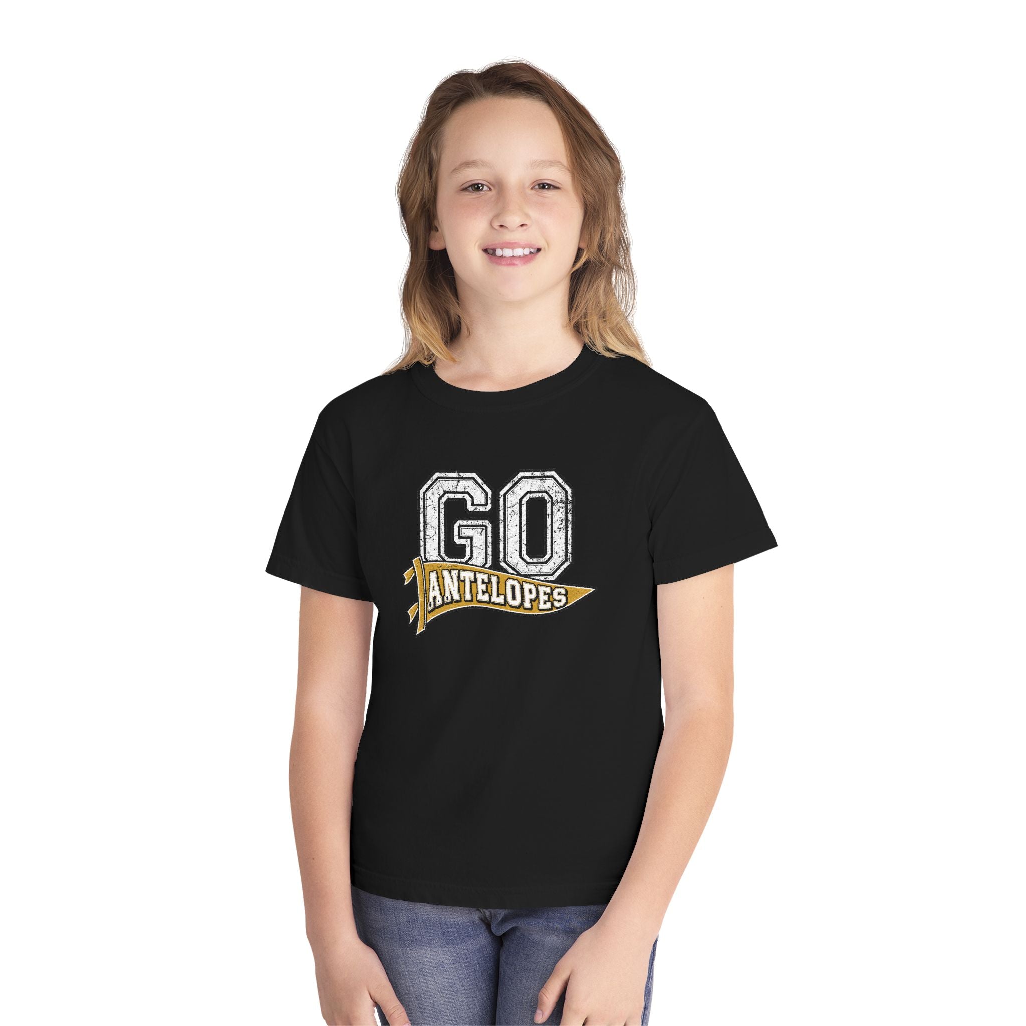 Go Antelopes Youth T-Shirt – Cheer Team Spirit Tee