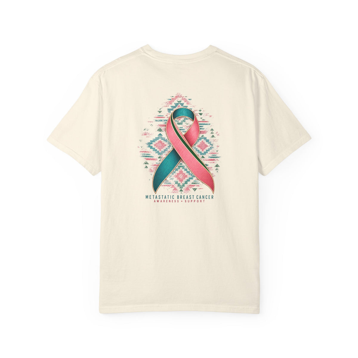 Metastatic Cancer Awareness Ribbon T‑Shirt — Garment‑Dyed Support Tee