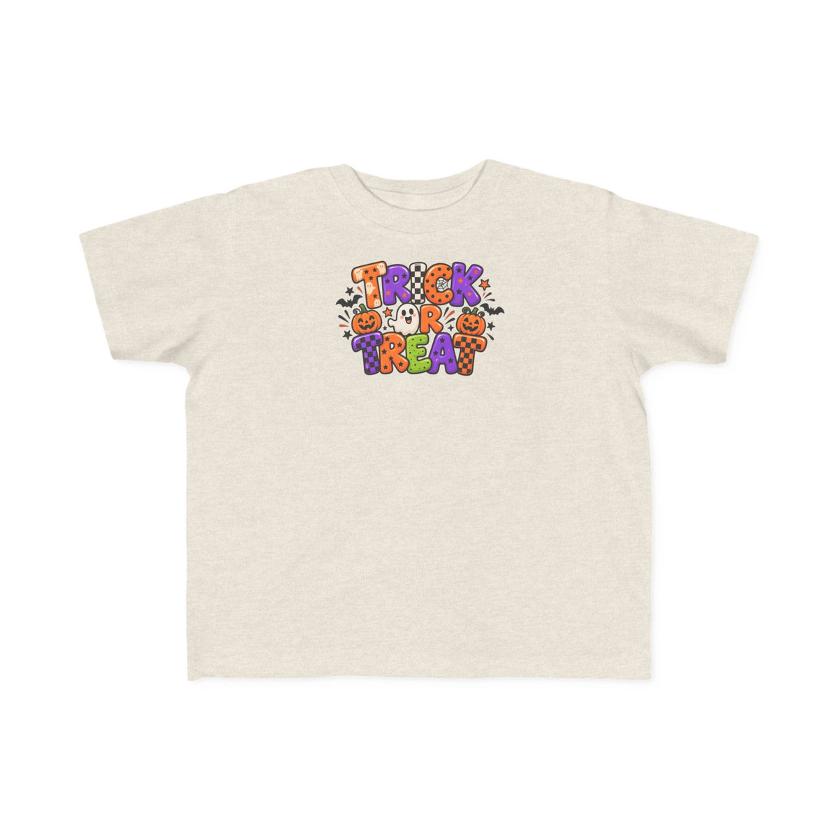 Toddler Halloween Tee - Colorful "Trick or Treat" Candy Pumpkin Design