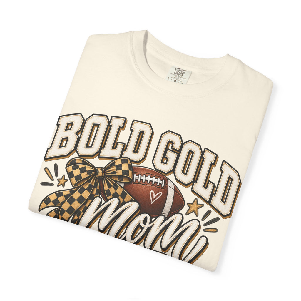 Bold Gold Mom Football T-Shirt – Football Design