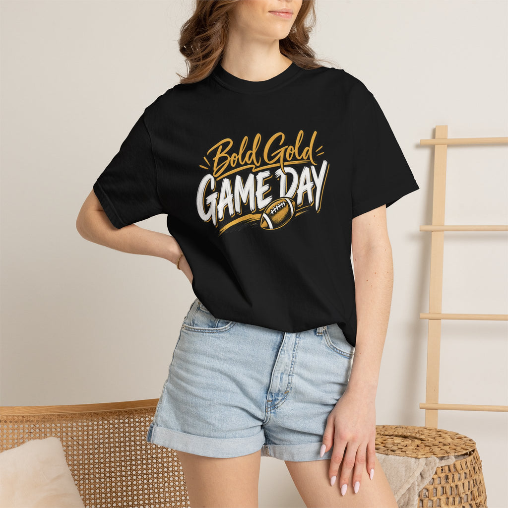 Bold Gold Gameday T-Shirt - Football Graphic Tee
