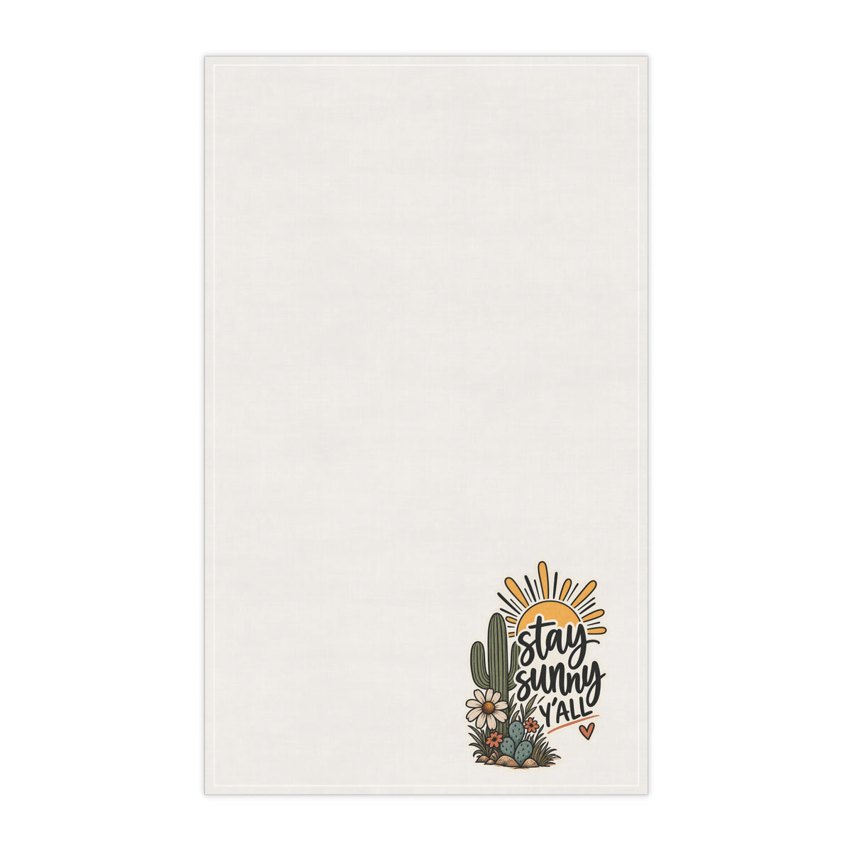 Stay Sunny Y'all Tea Towel – Southwestern Cactus Kitchen Towel