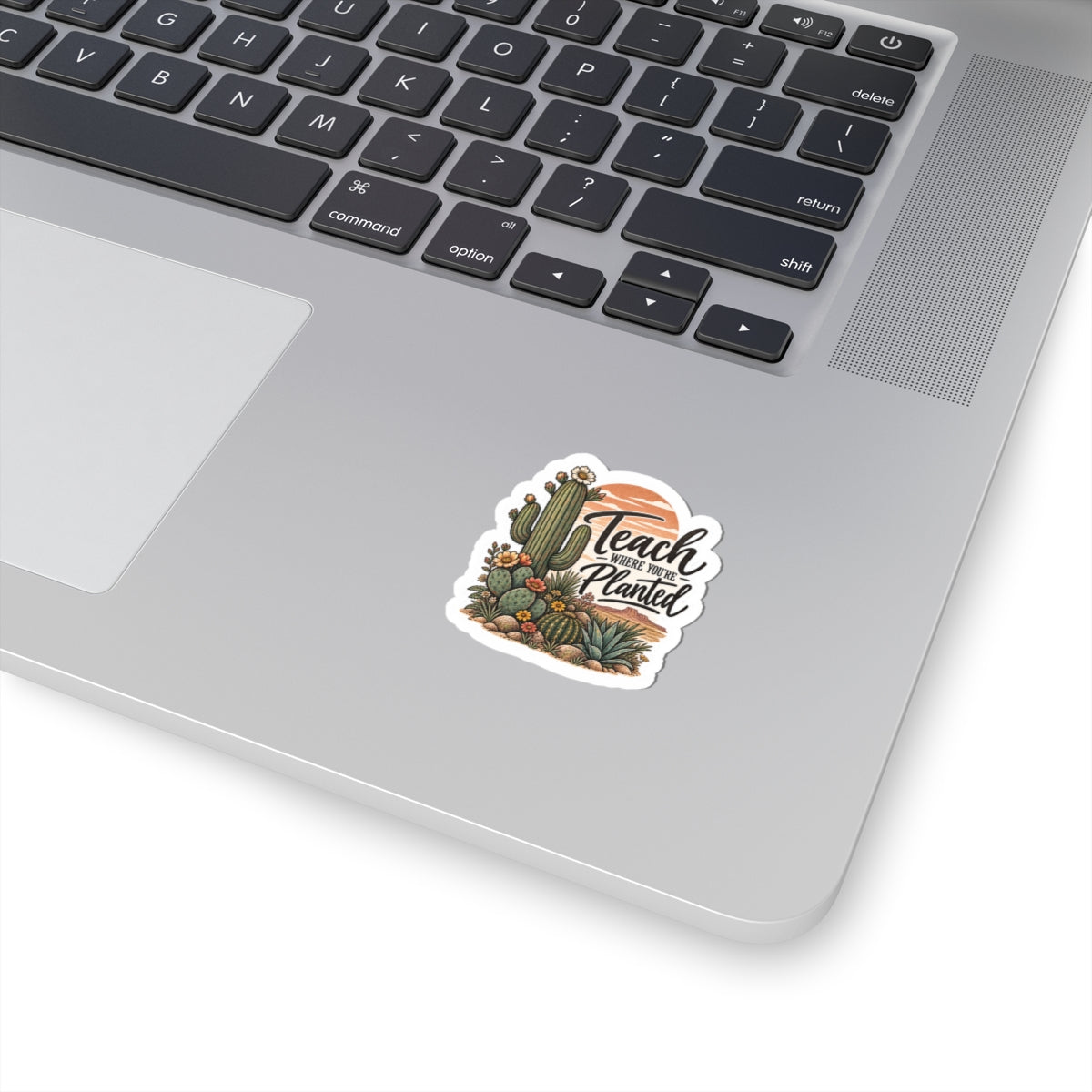 Teach Where You’re Planted Cactus Sticker — Inspirational Teacher Laptop Decal