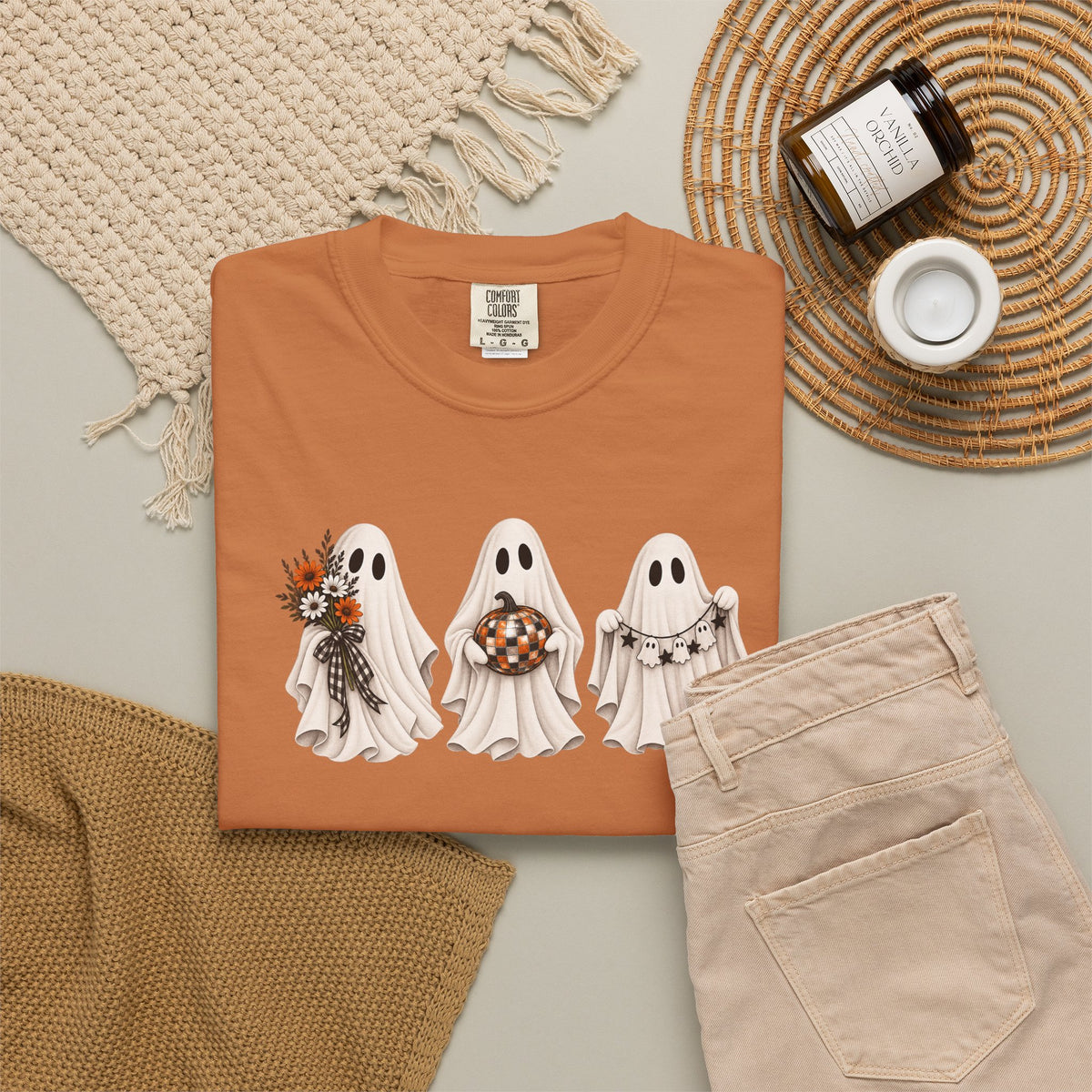 Ghost Trio Halloween T-Shirt — Cute Spooky Costume Candy Design