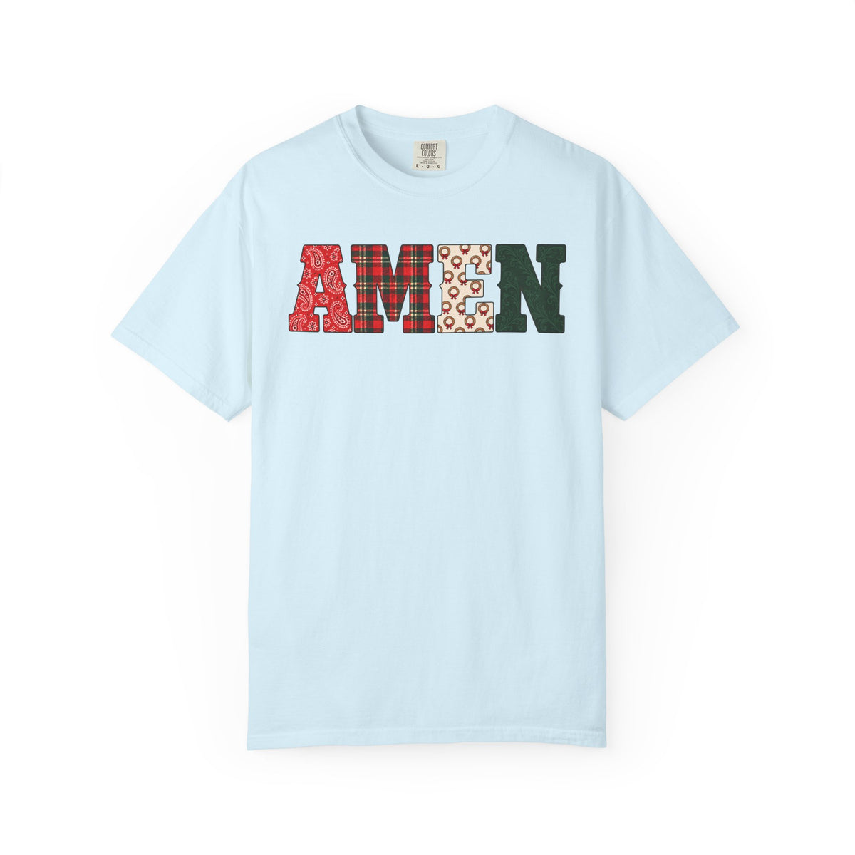 AMEN Western Christmas Patchwork T-Shirt