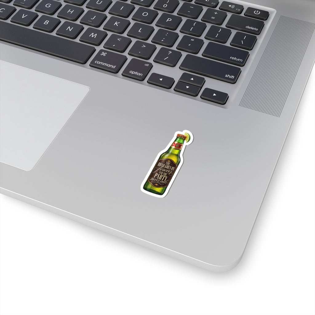 The Road Goes on Forever - Beer Bottle Kiss-Cut Sticker