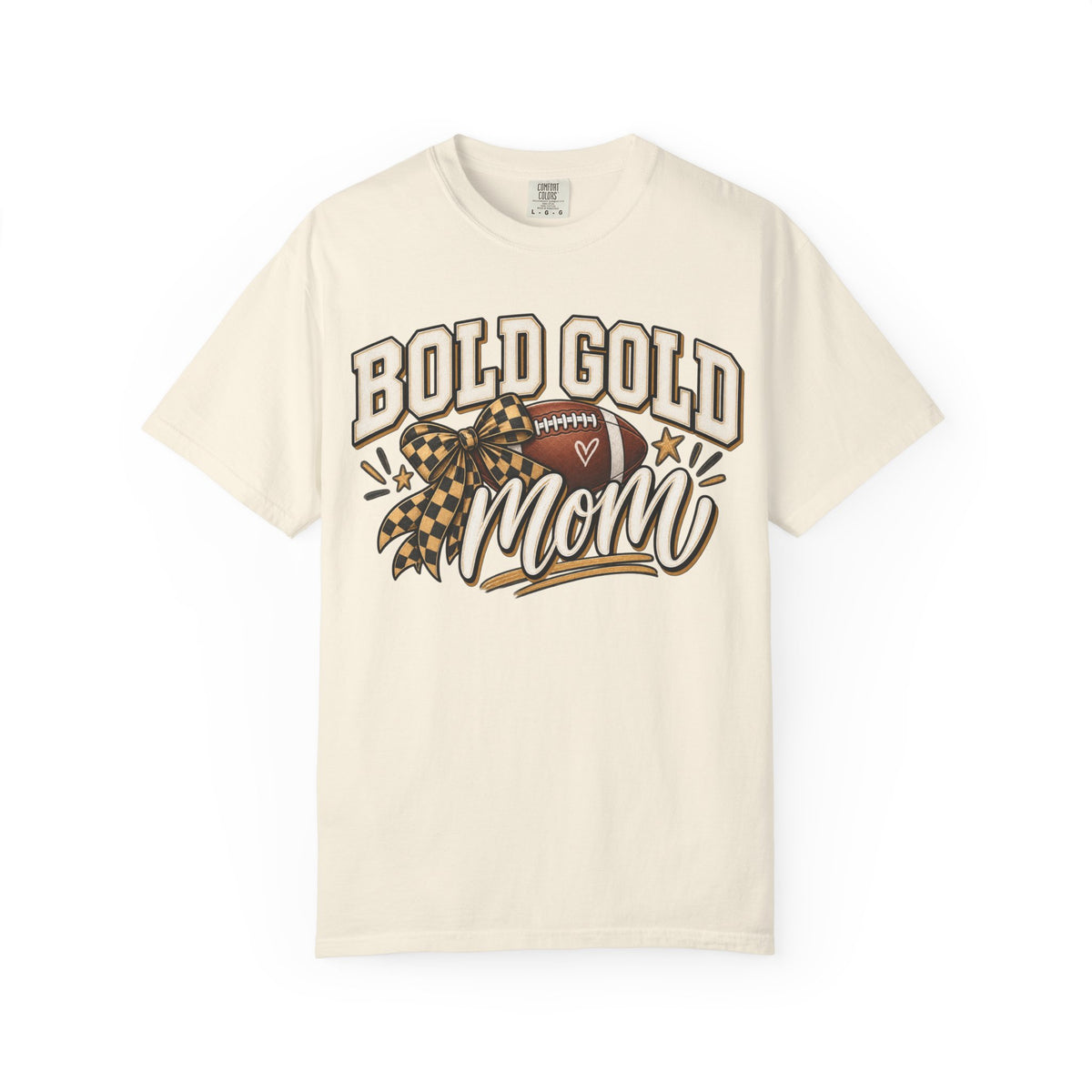 Bold Gold Mom Football T-Shirt – Football Design
