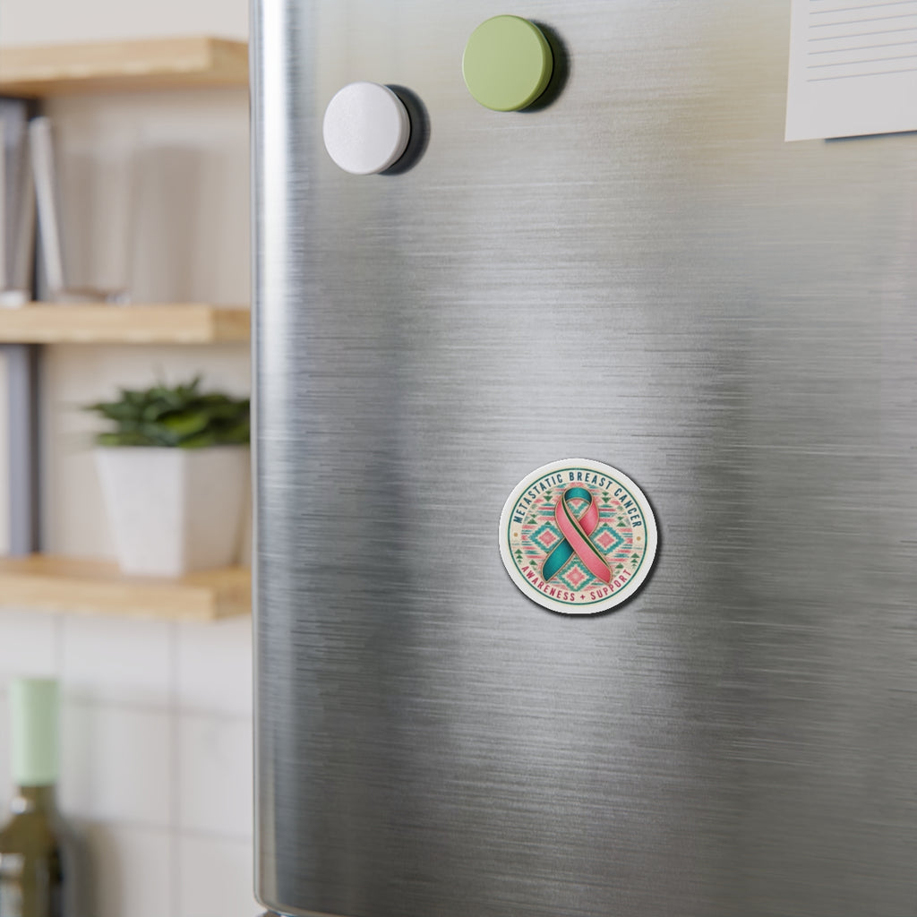 Metastatic Breast Cancer Awareness Ribbon Magnet — Support & Awareness Die-Cut Magnet