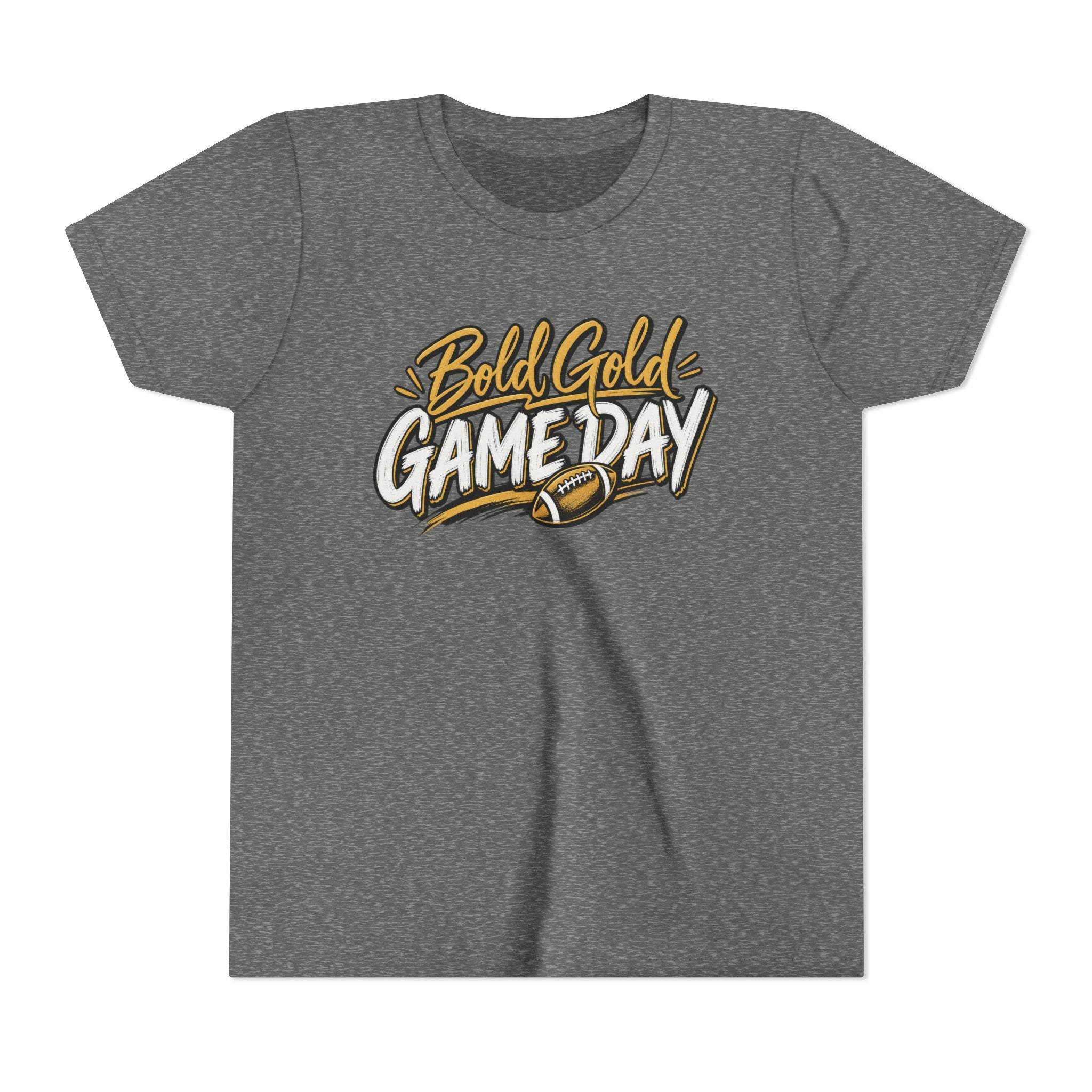 Youth Tee - "Bold Gold Gameday" Football Graphic