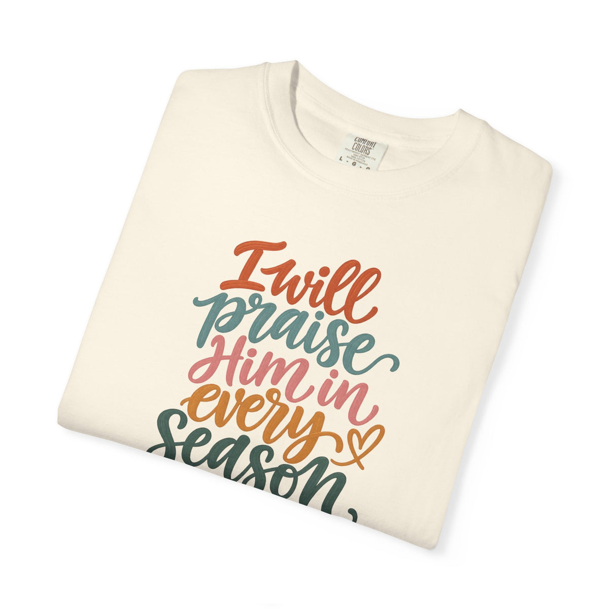 I Will Praise Him In Every Season Christian T-Shirt — Faith Inspirational Tee