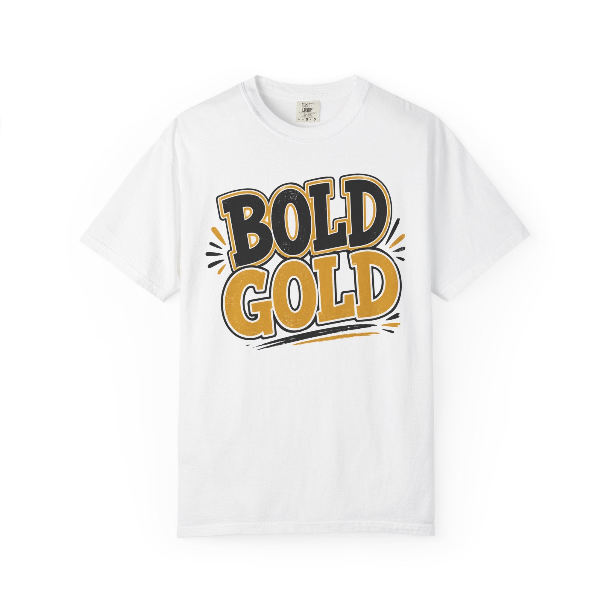 Bold Gold Graphic T-Shirt — Retro Sport Style Tee