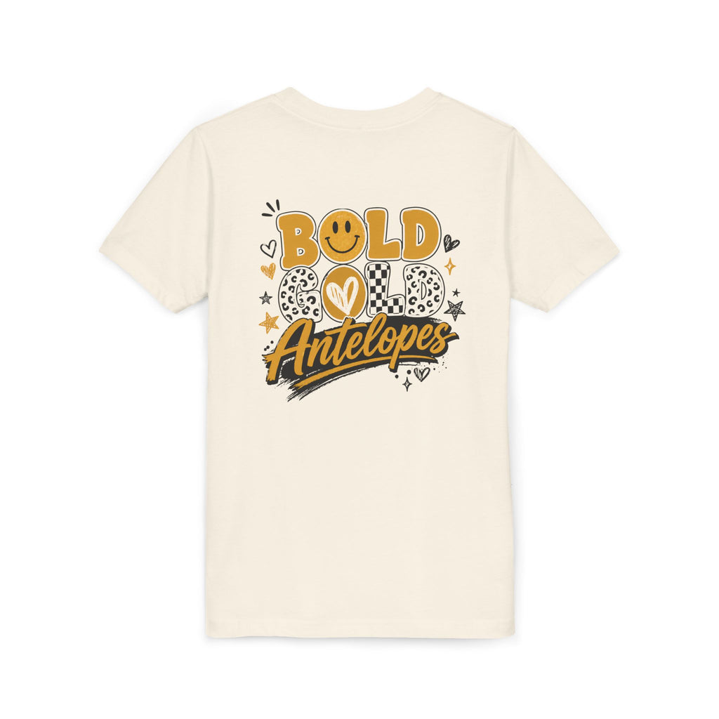 Youth Tee — Bold Gold Antelopes Cheer Shirt