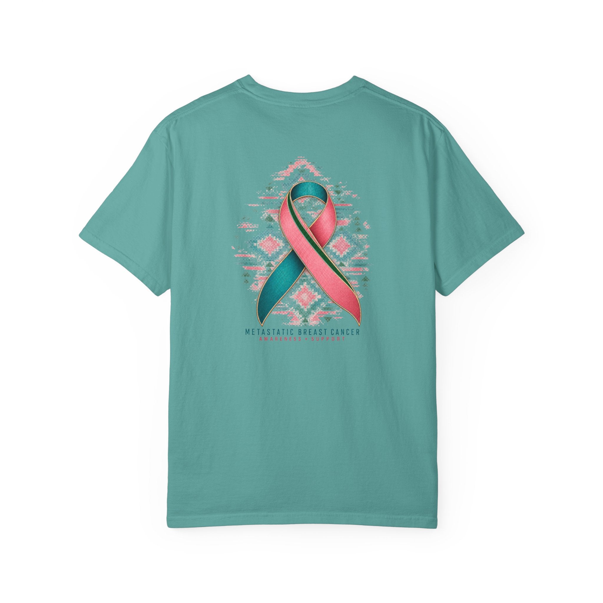 Metastatic Cancer Awareness Ribbon T‑Shirt — Garment‑Dyed Support Tee