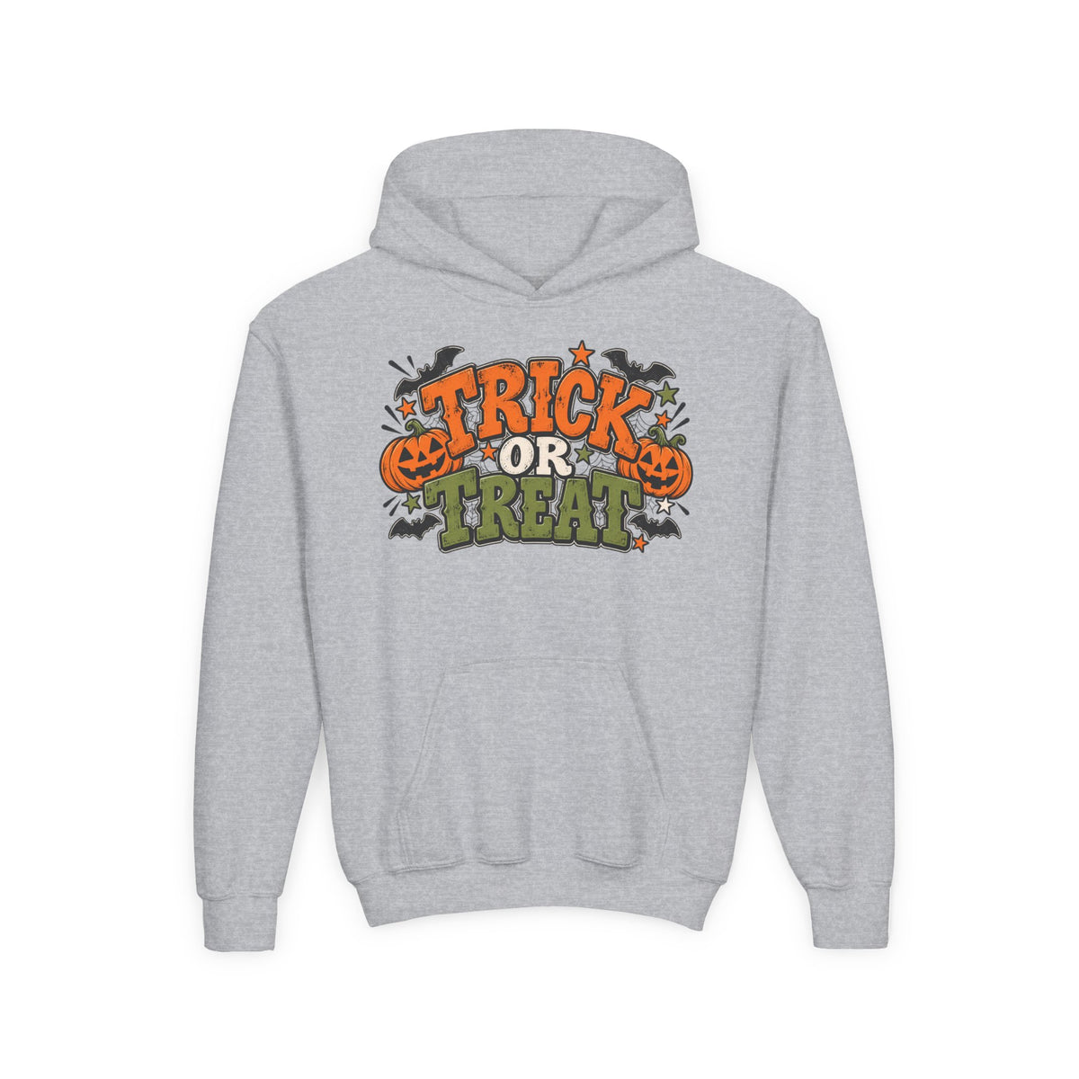 Youth Hoodie - 'Trick or Treat' Halloween Pumpkin Graphic
