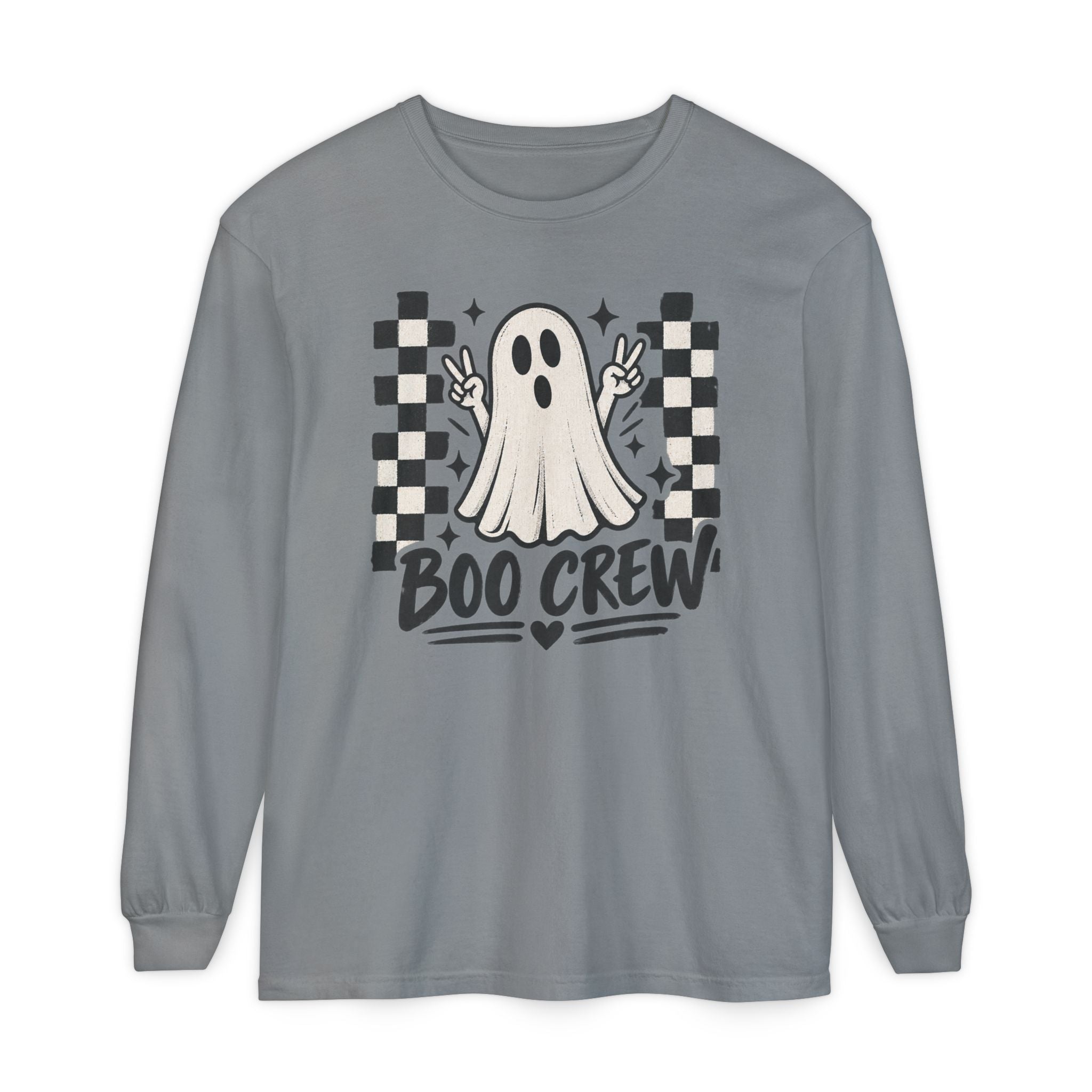 Boo Crew Long Sleeve Tee — Cute Ghost Halloween Shirt