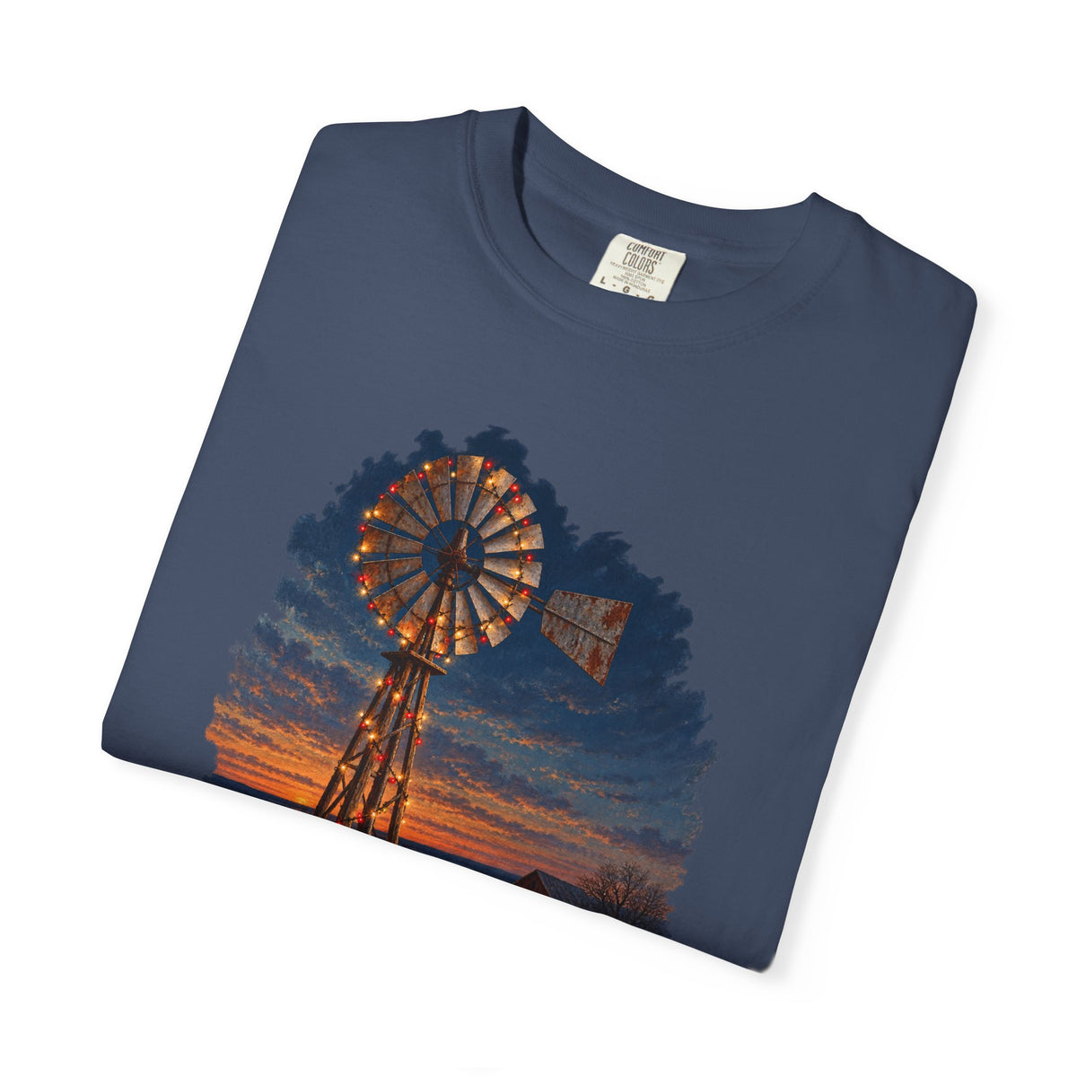 Vintage Windmill Christmas Sunset T-Shirt