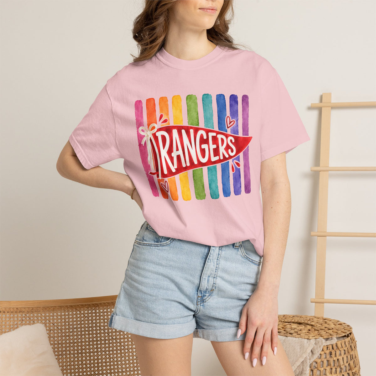Rangers Rainbow Pennant T-Shirt — Pride School Spirit Tee