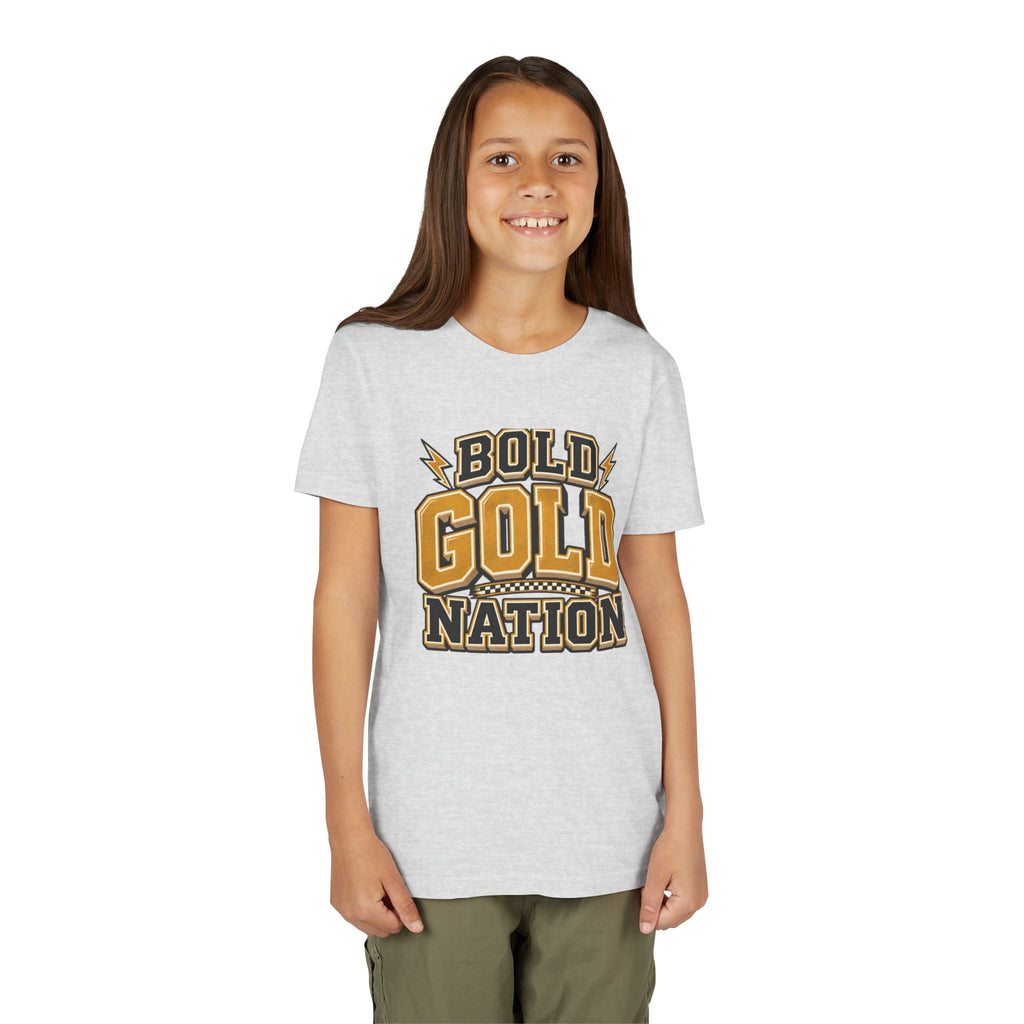 Youth Tee — Bold Gold Nation Graphic Kids Shirt