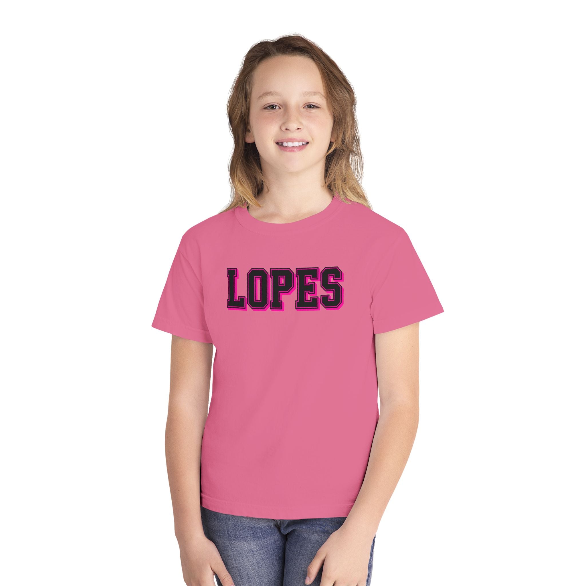 Youth Tee — 'LOPES' Varsity Letter Graphic Shirt