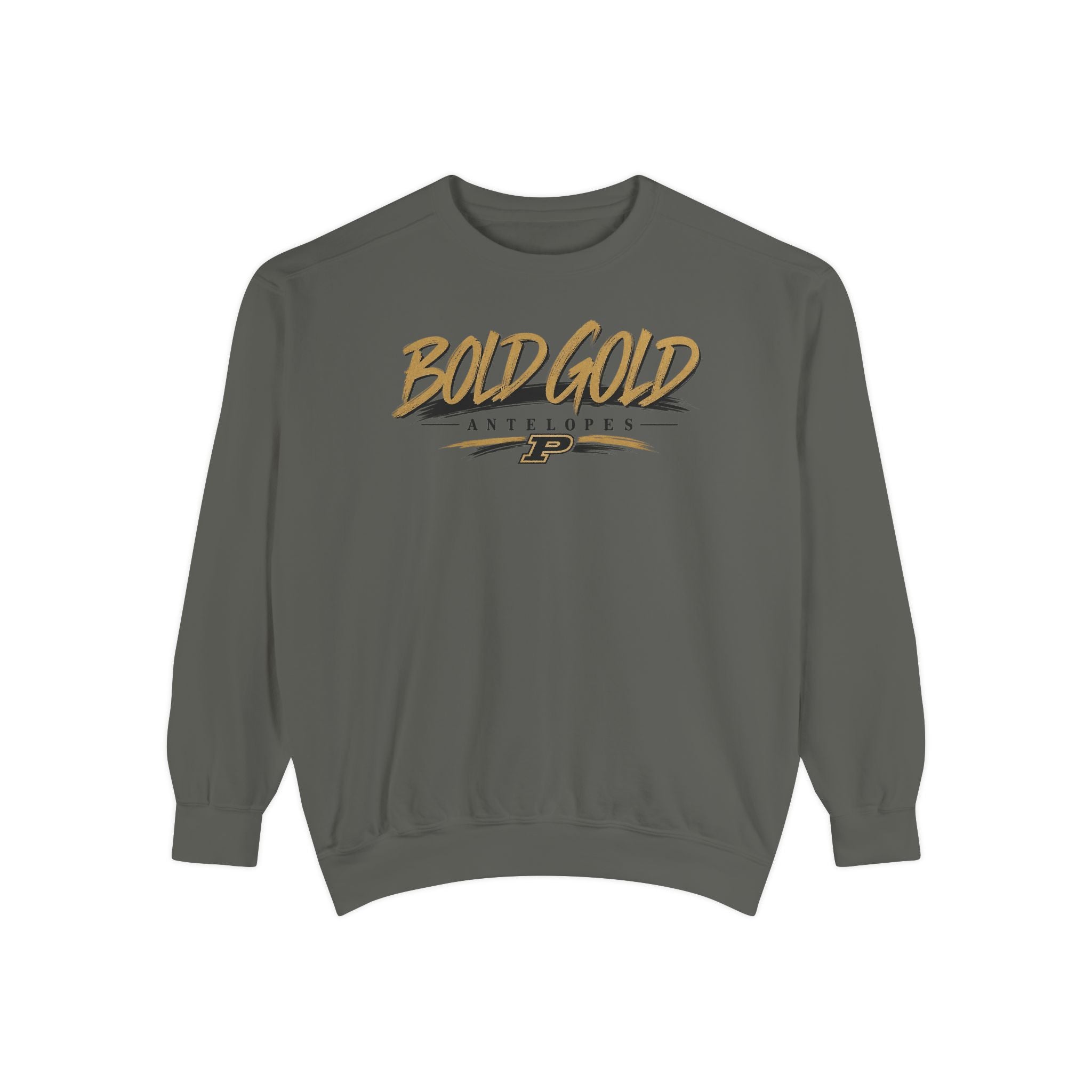 Bold Gold Antelopes Sweatshirt — Vintage Script Graphic Crewneck